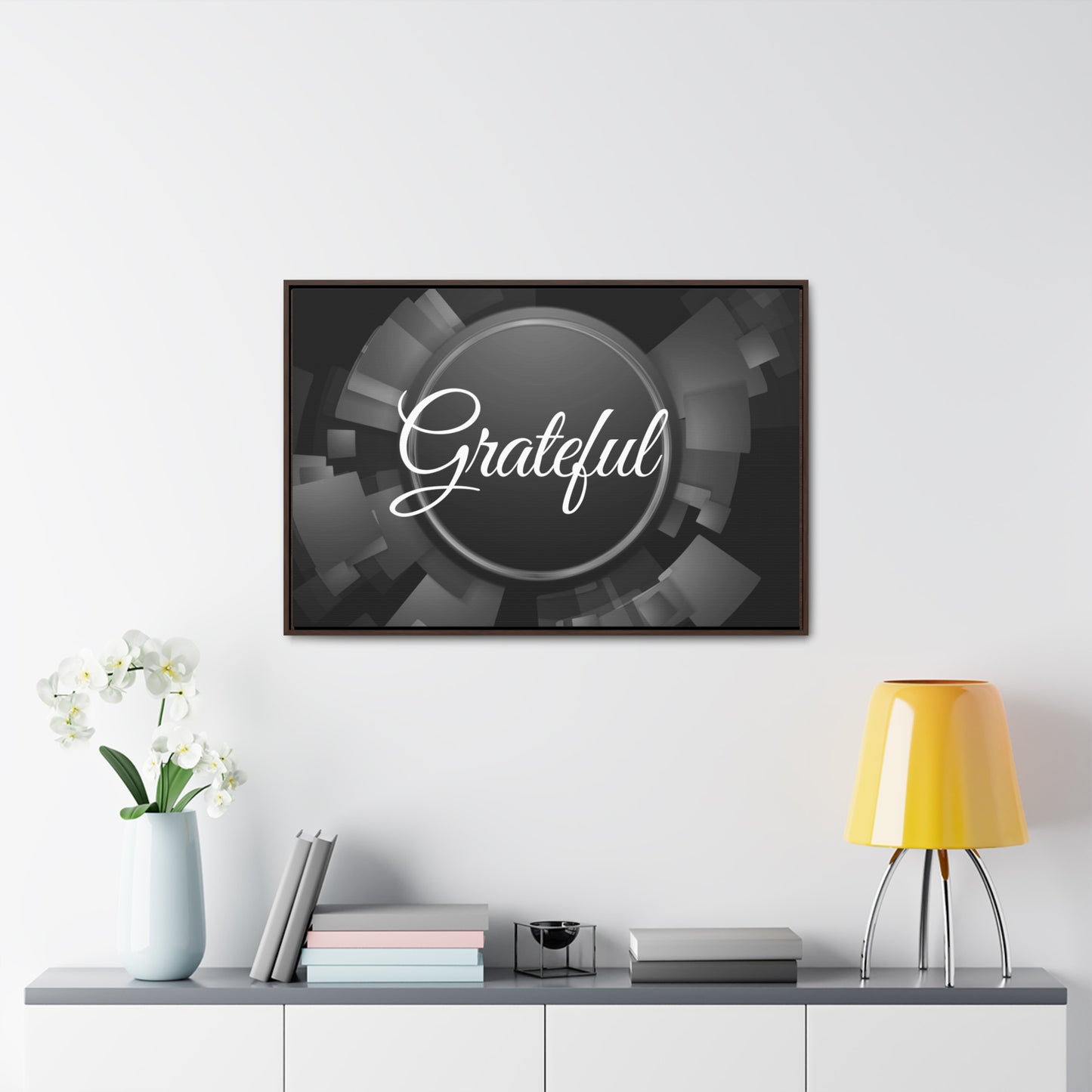 Christian Wall Art: Grateful (Floating Frame)