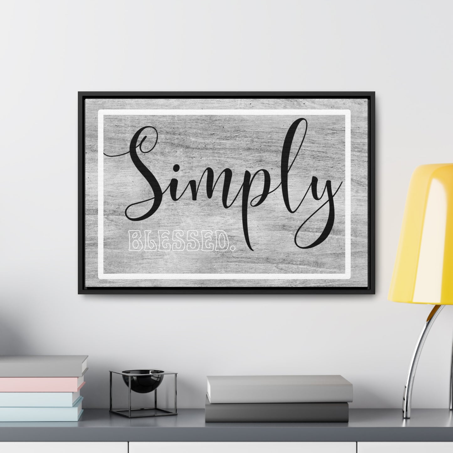 Christian Wall Art: Simply Blessed (Floating Frame)