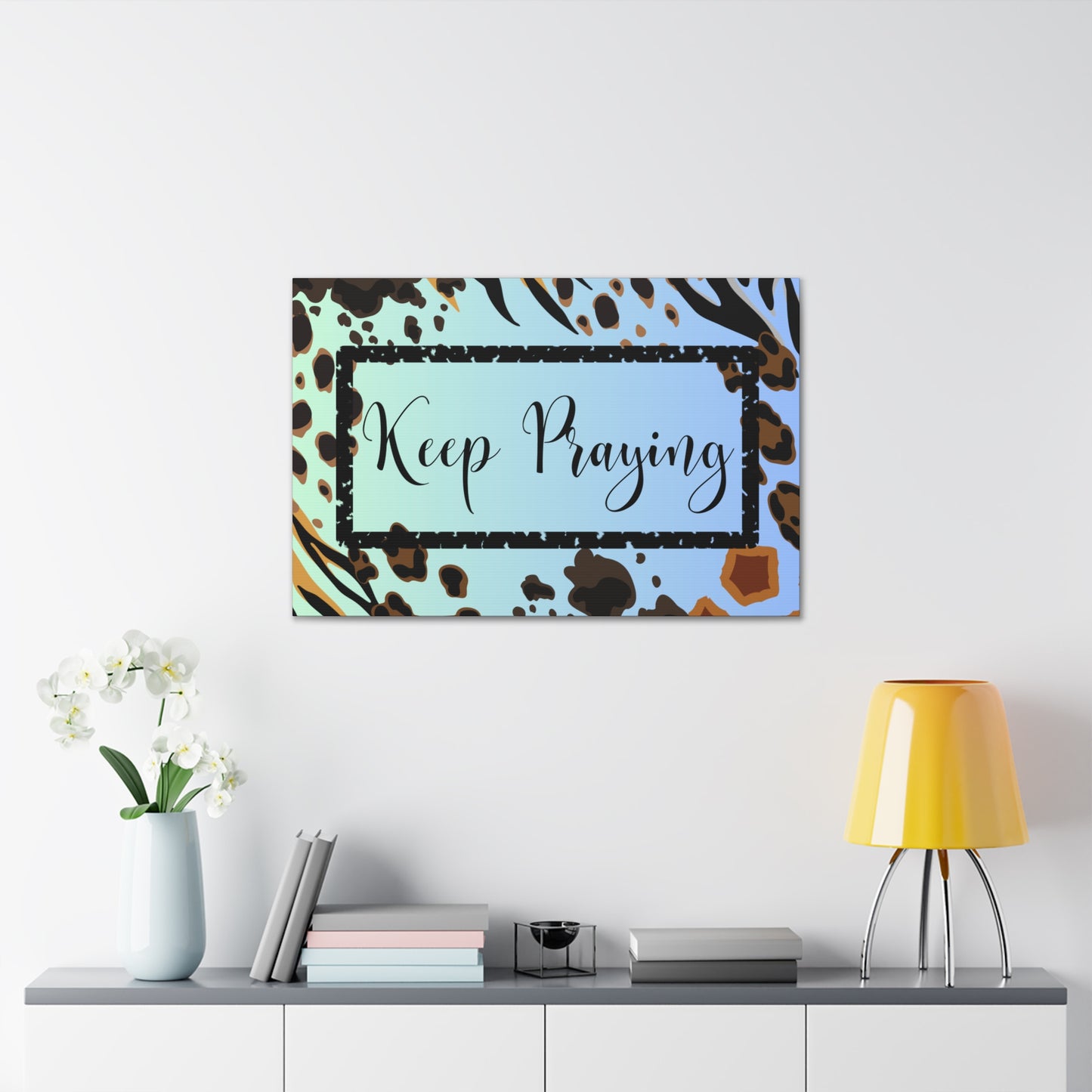 Christian Wall Art: Keep Praying (Wood Frame Ready to Hang)