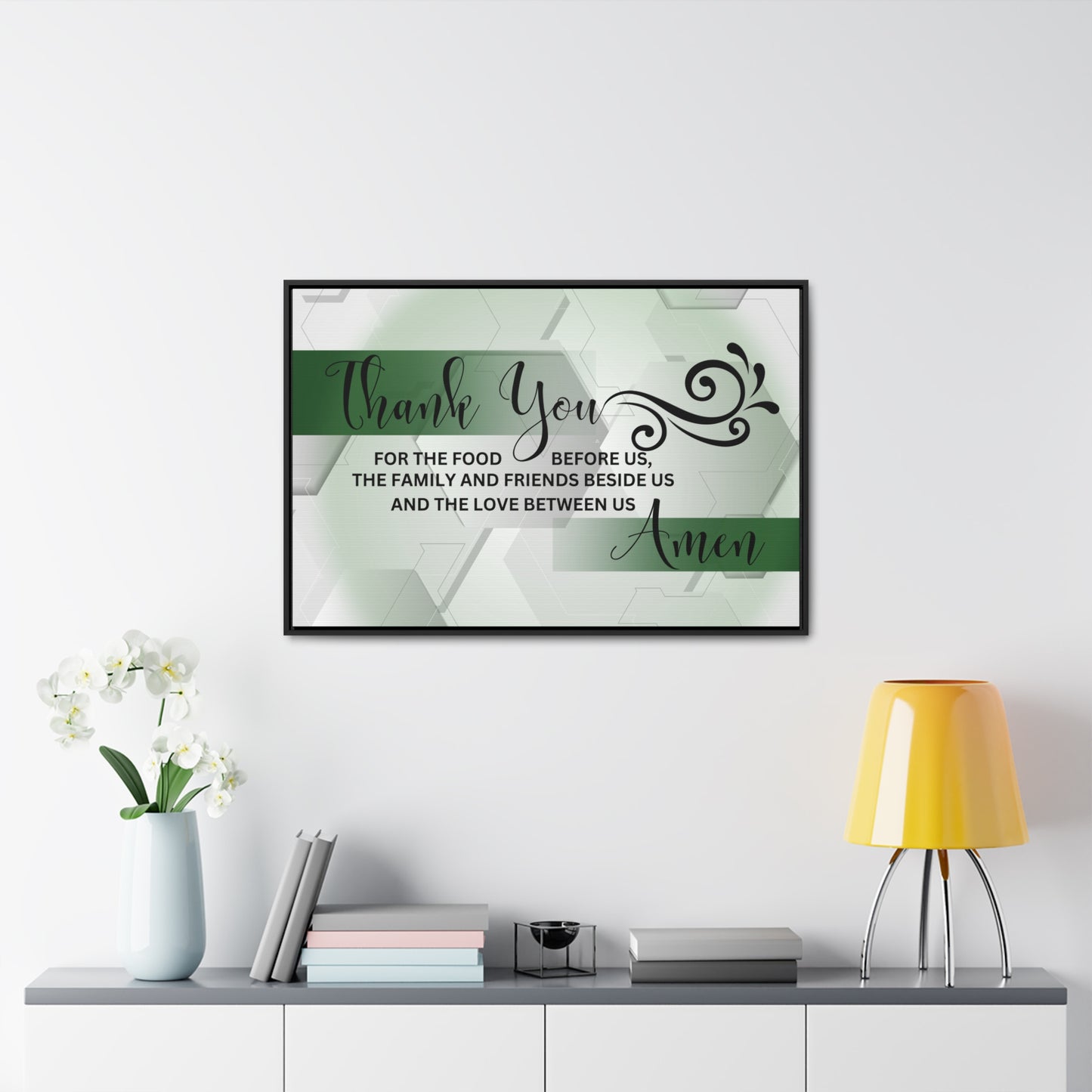 Christian Wall Art: Thank You....Amen (Floating Frame)