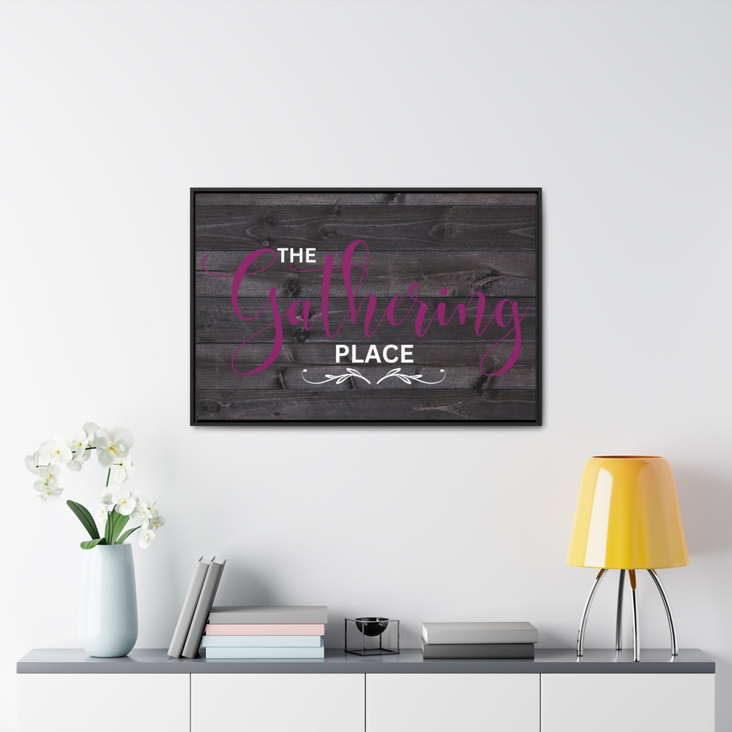 Christian Wall Art: The Gathering Place (Floating Frame)