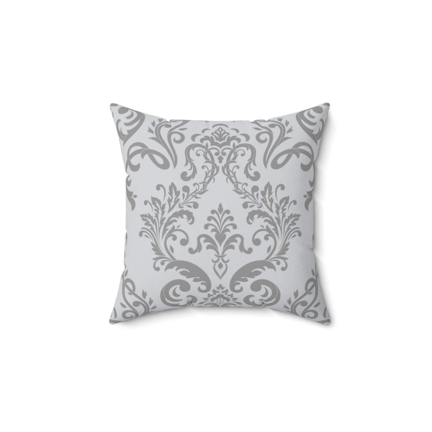 Paisley Gray and White Throw Pillow