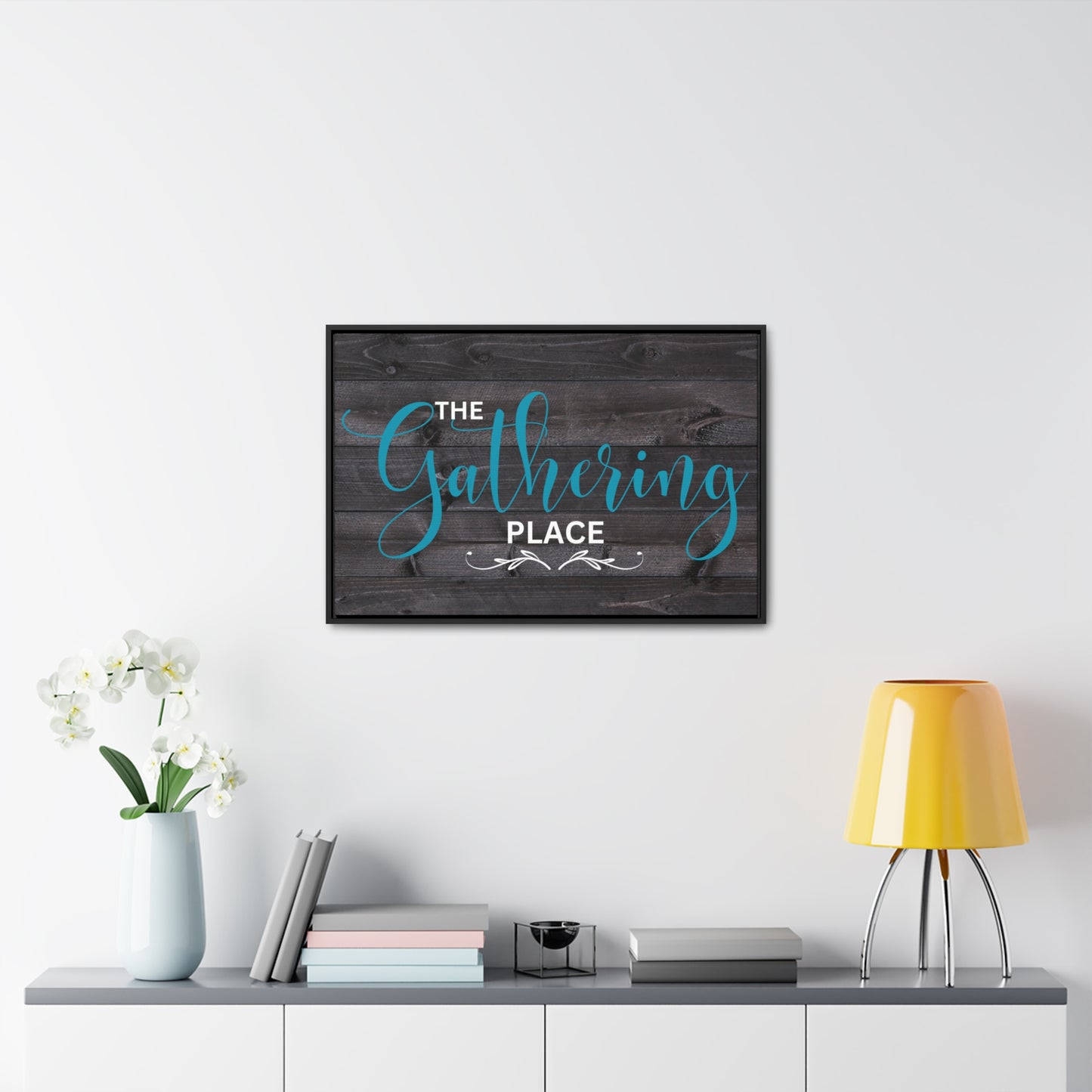 Christian Wall Art: The Gathering Place (Floating Frame)