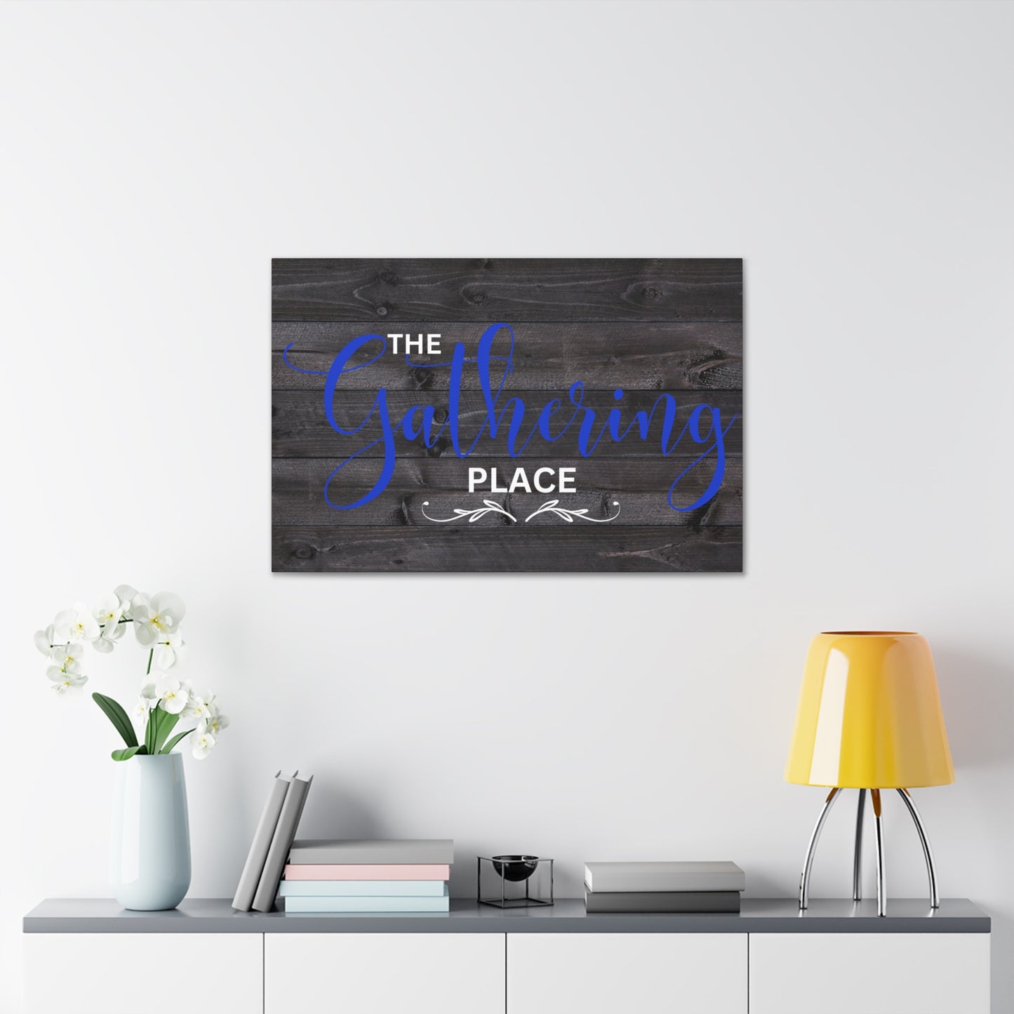 Christian Wall Art: The Gathering Place (Wood Frame Ready to Hang)