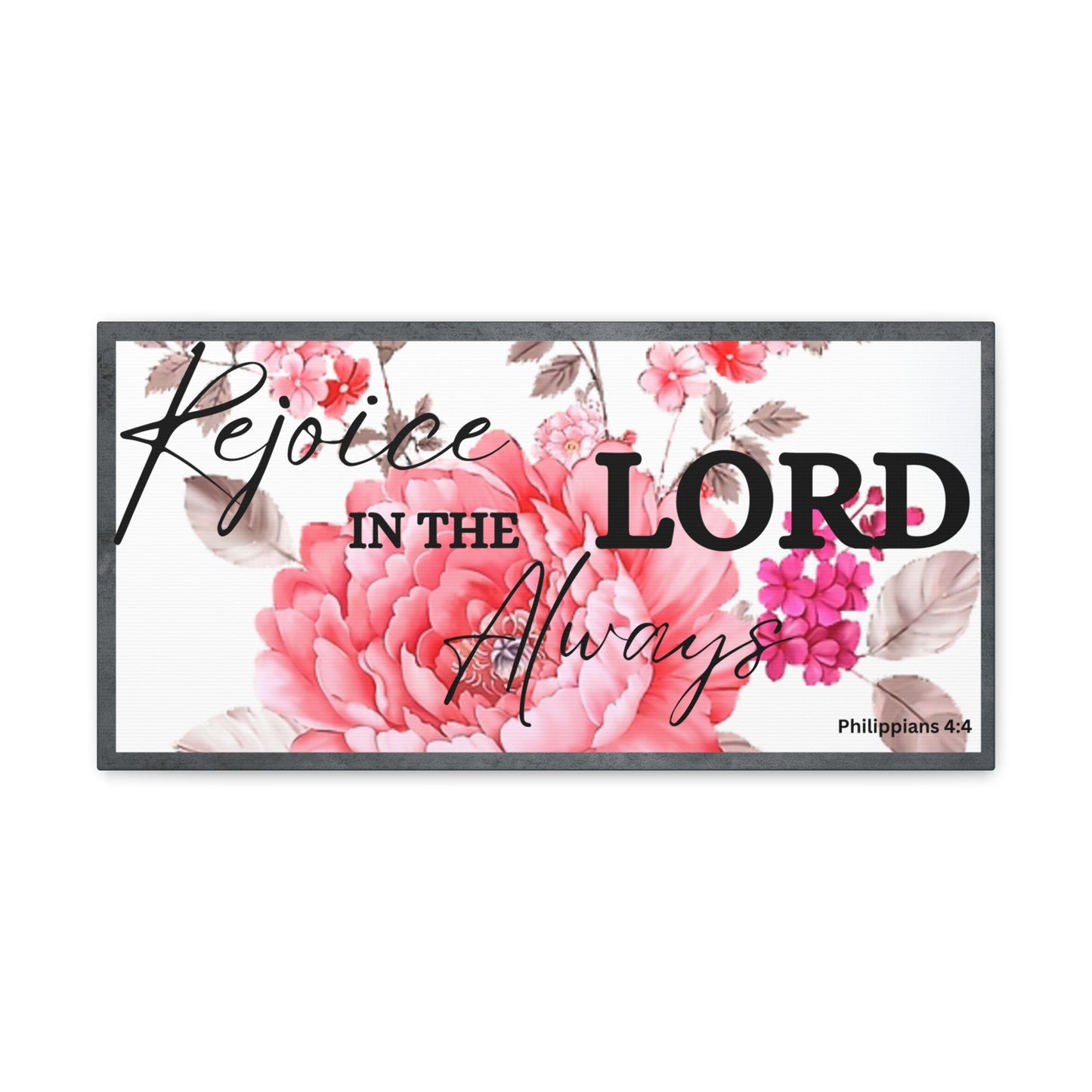 Christian Wall Art: Rejoice In The Lord (Wood Frame Ready to Hang)