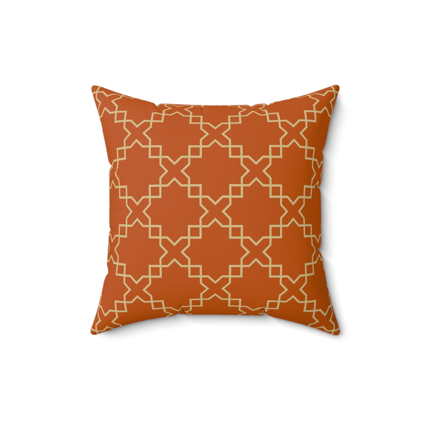 Burnt Orange Geometric Throw Pillow