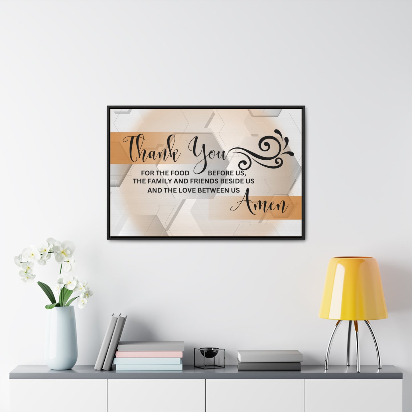 Christian Wall Art: Thank You....Amen (Floating Frame)