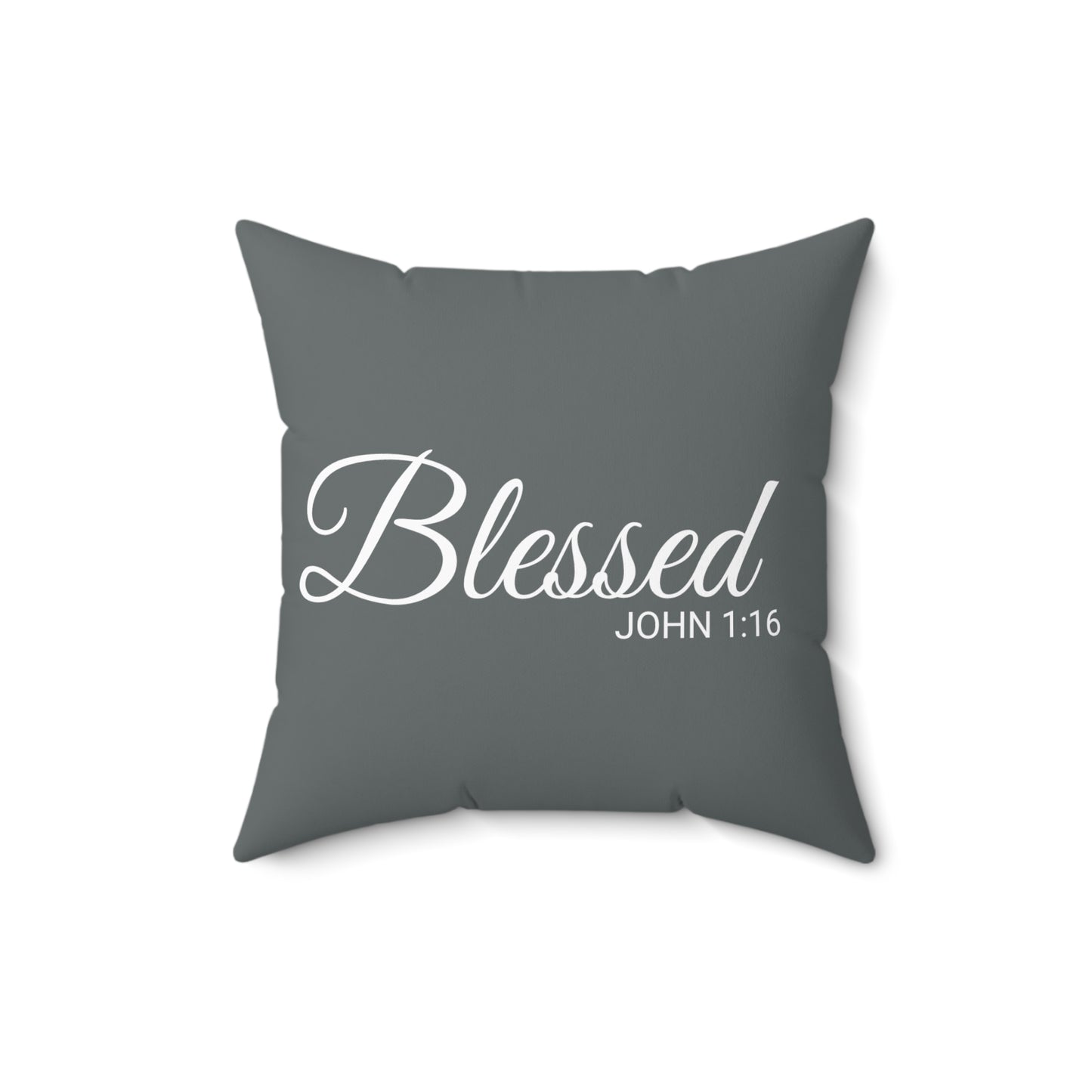 Scripture Blessed John 1:16 Bible Verse Throw Pillow