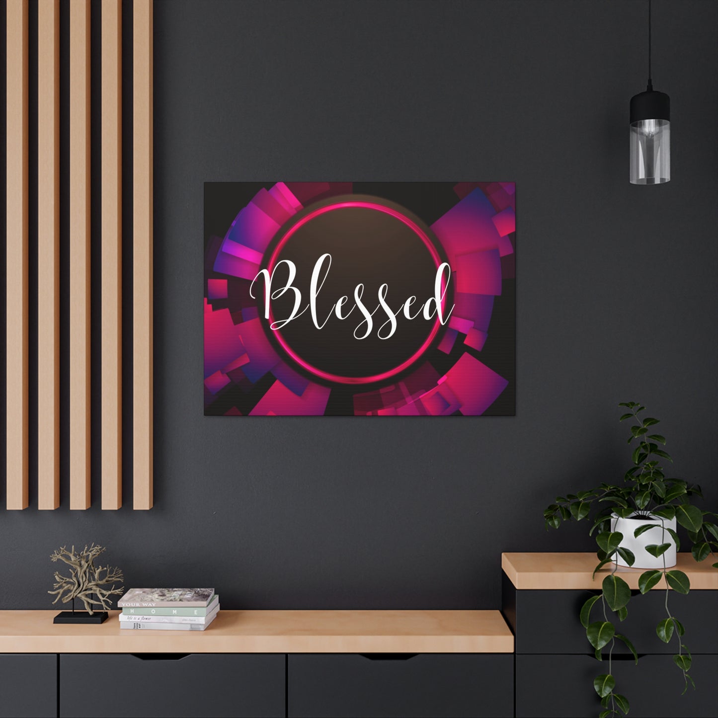 Christian Wall Art: Blessed (Wood Frame Ready to Hang)