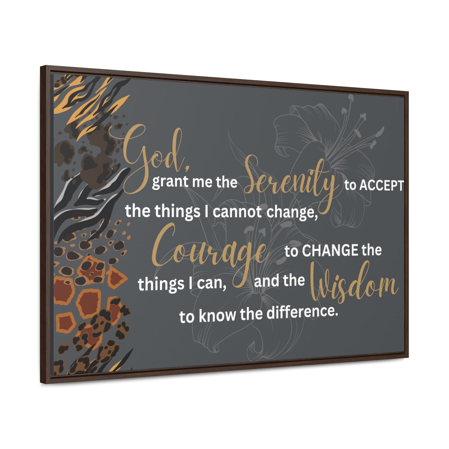 Christian Wall Art: Serenity Prayer (Floating Frame)