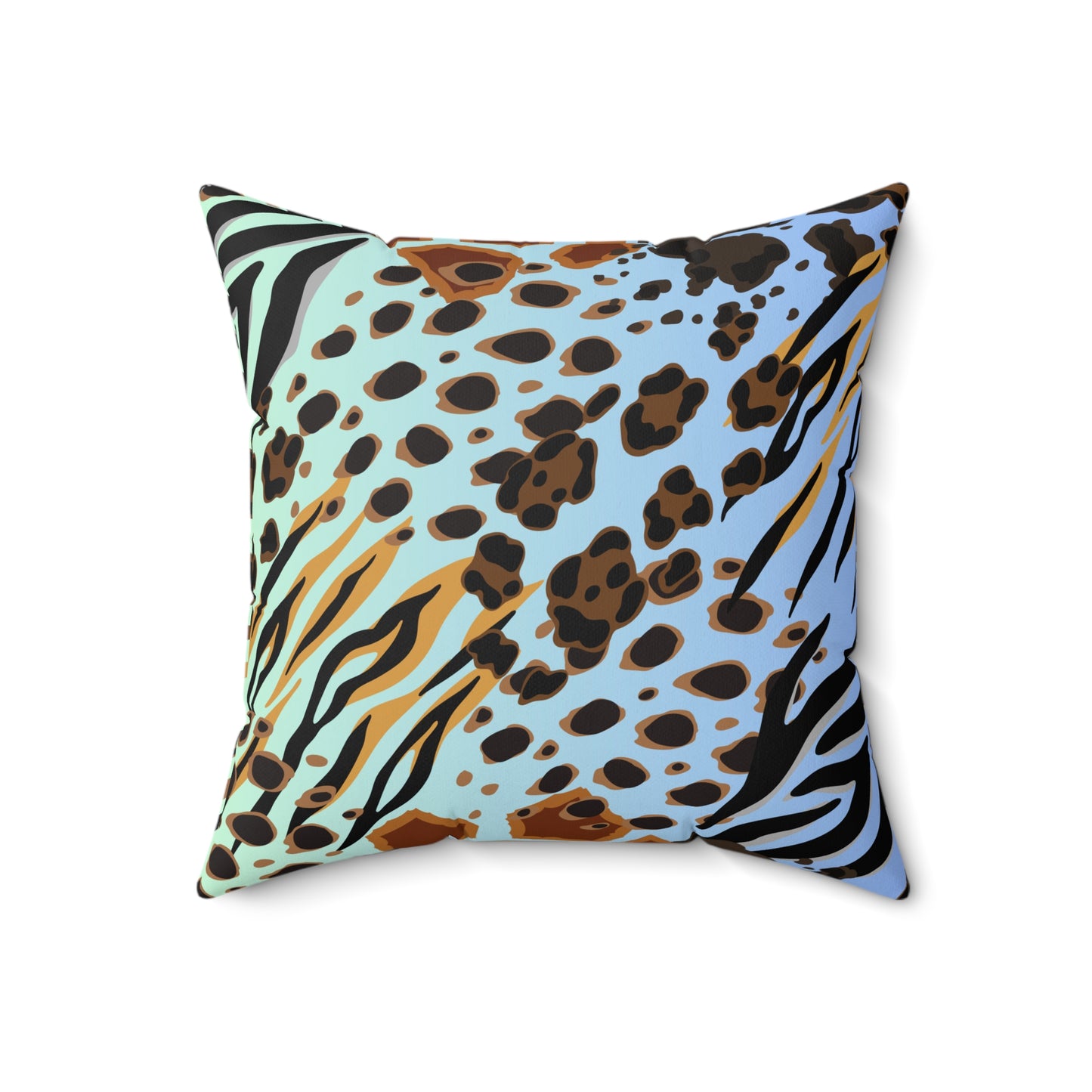 Animal Print - Blue-Green Ombre Throw Pillow