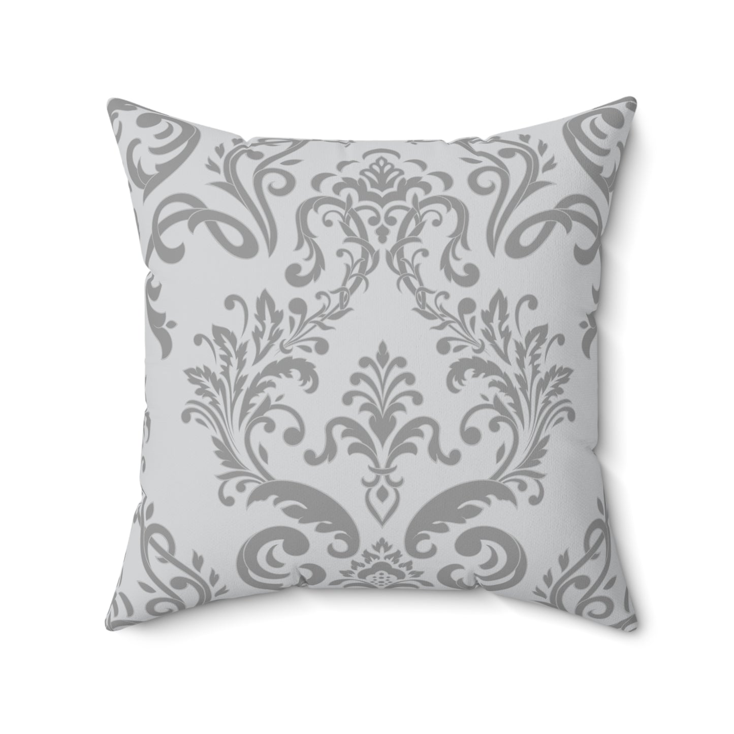 Paisley Gray and White Throw Pillow