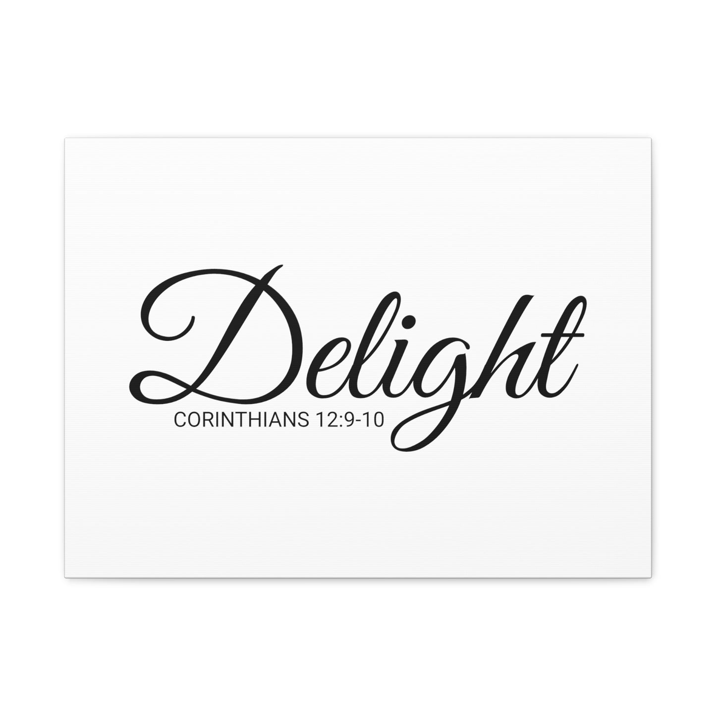 Christian Wall Art "Delight" Verse Corinthians 12:9-10 - Ready to Hang Unframed