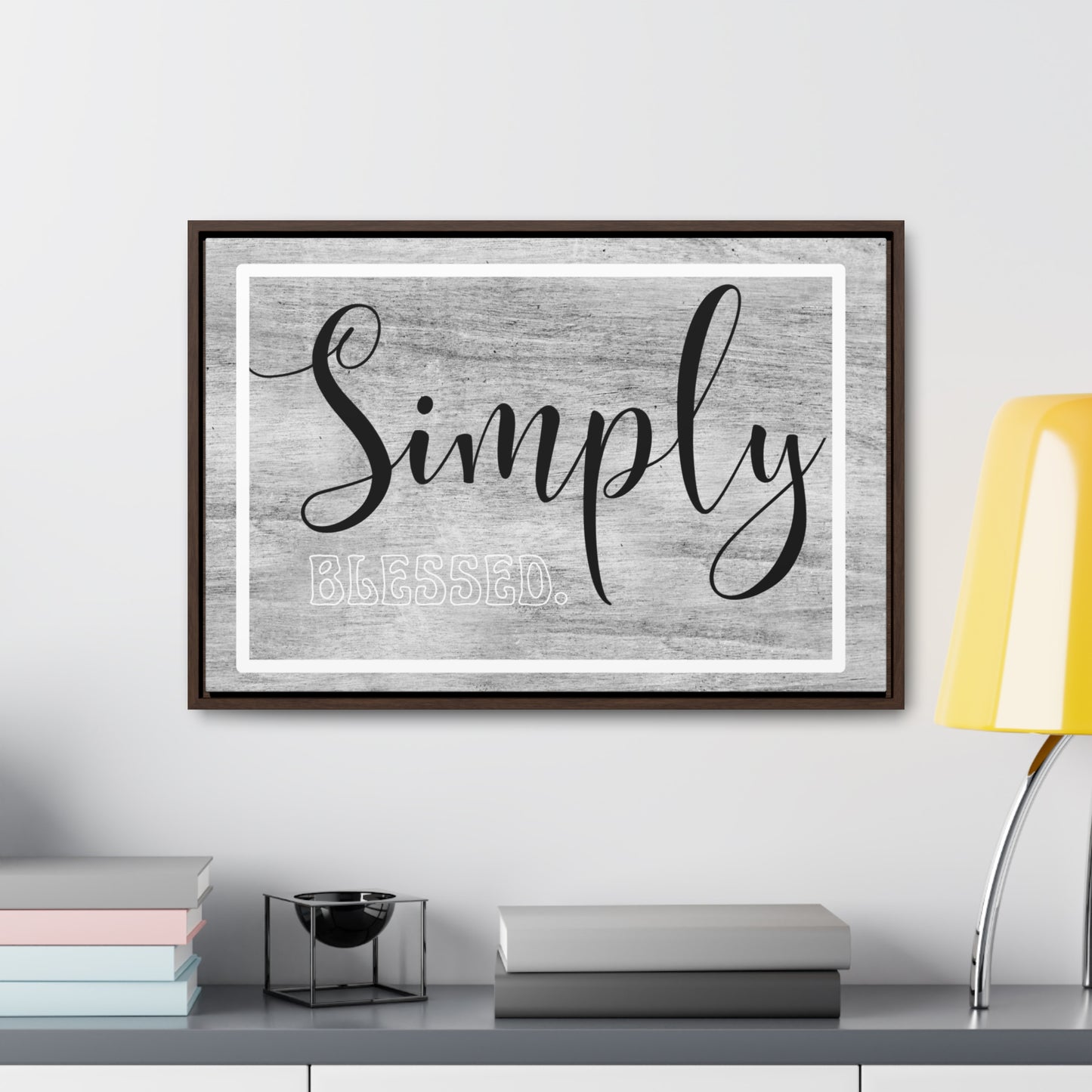 Christian Wall Art: Simply Blessed (Floating Frame)