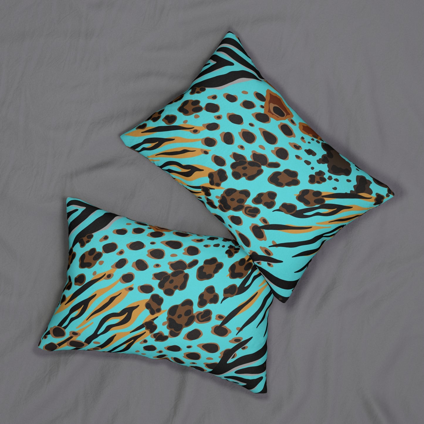 Animal Print Turquoise Accent Pillow