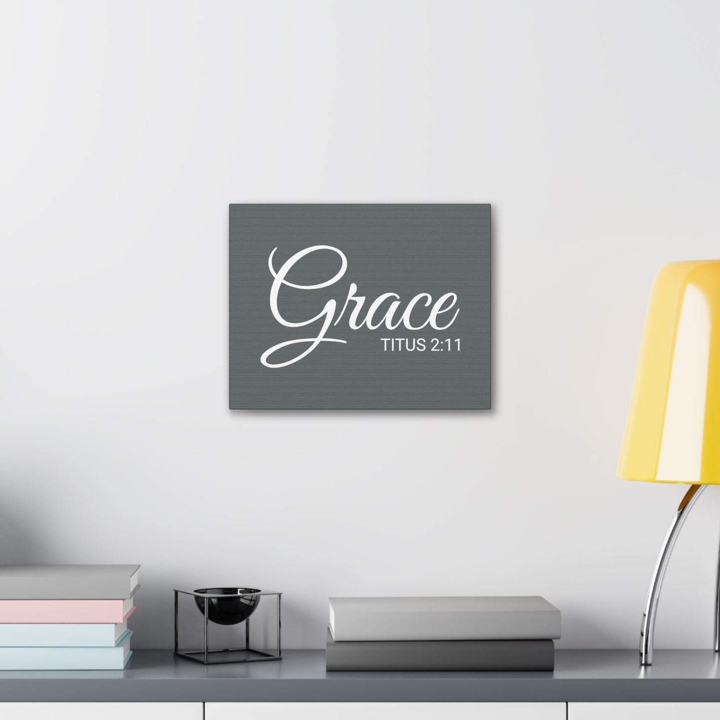 Christian Wall Art "Grace" Verse Titus 2:11 Ready to Hang Unframed