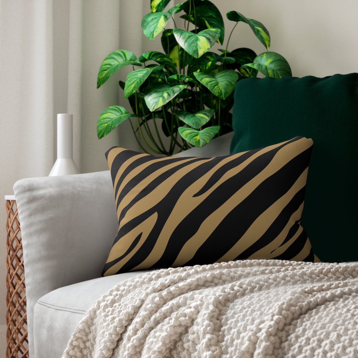 Zebra Print Lt. Brown Accent Pillow