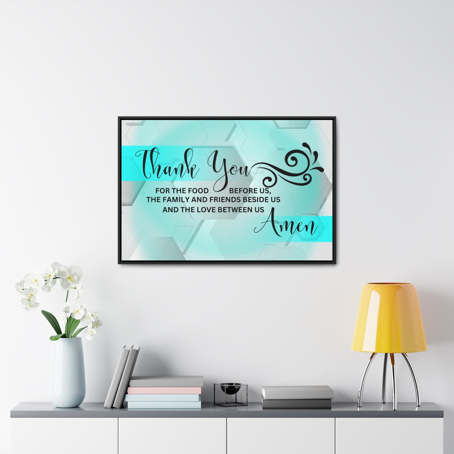 Christian Wall Art: Thank You....Amen (Floating Frame)