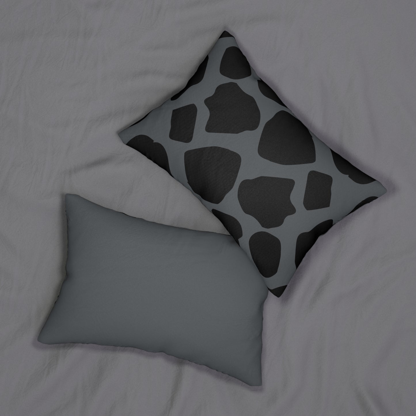 Cow Print (Dual) Gray Accent Pillow