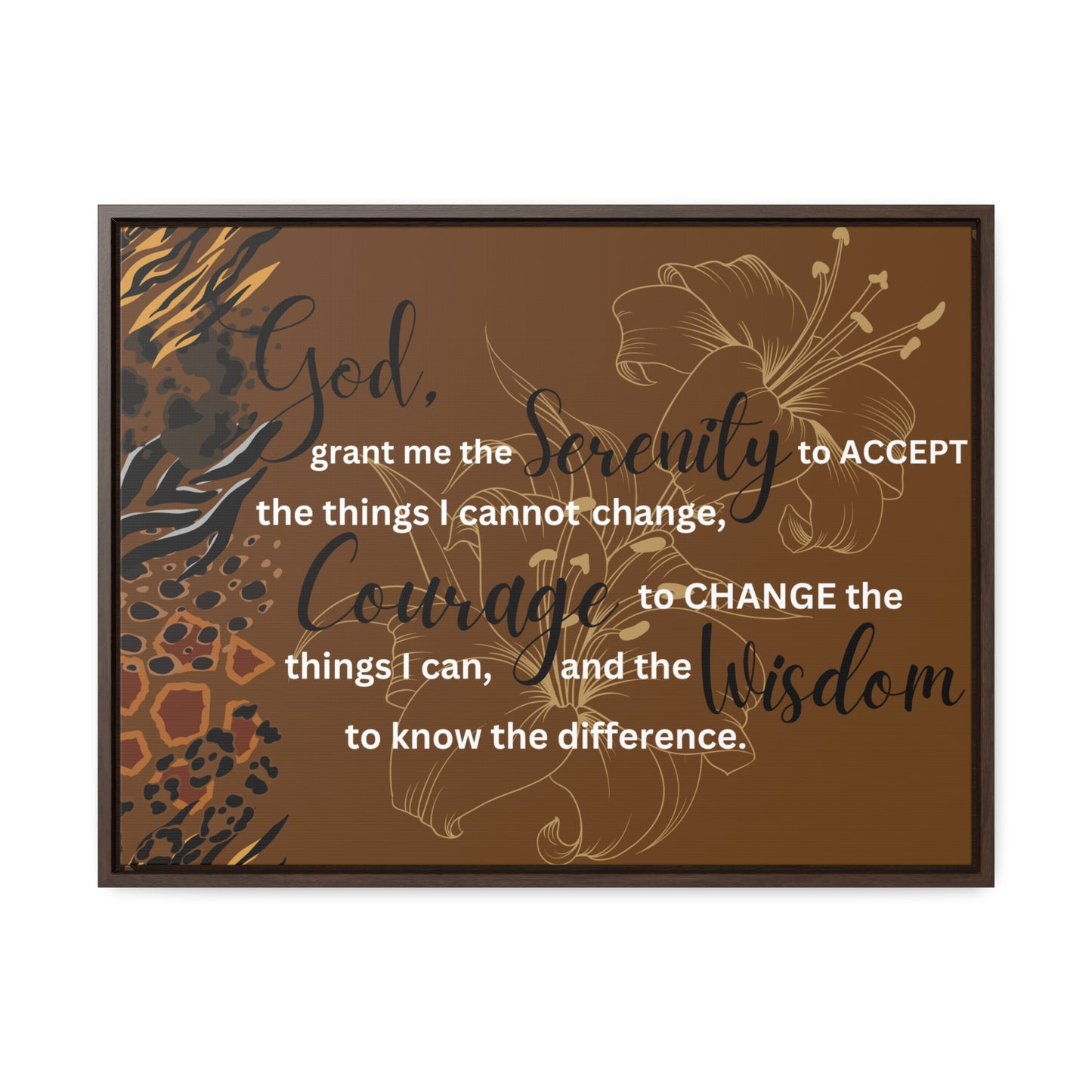 Christian Wall Art: Serenity Prayer (Floating Frame)