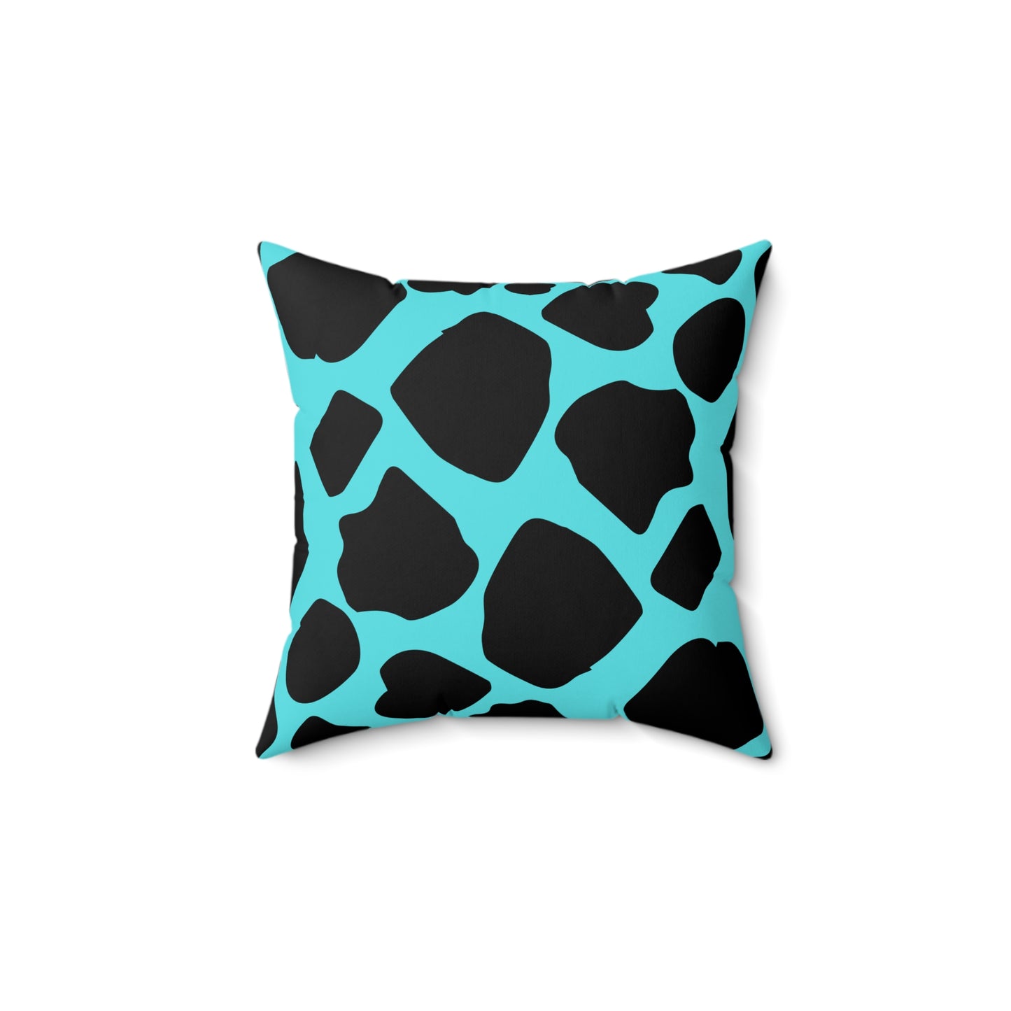 Cow Print Turquoise Throw Pillow