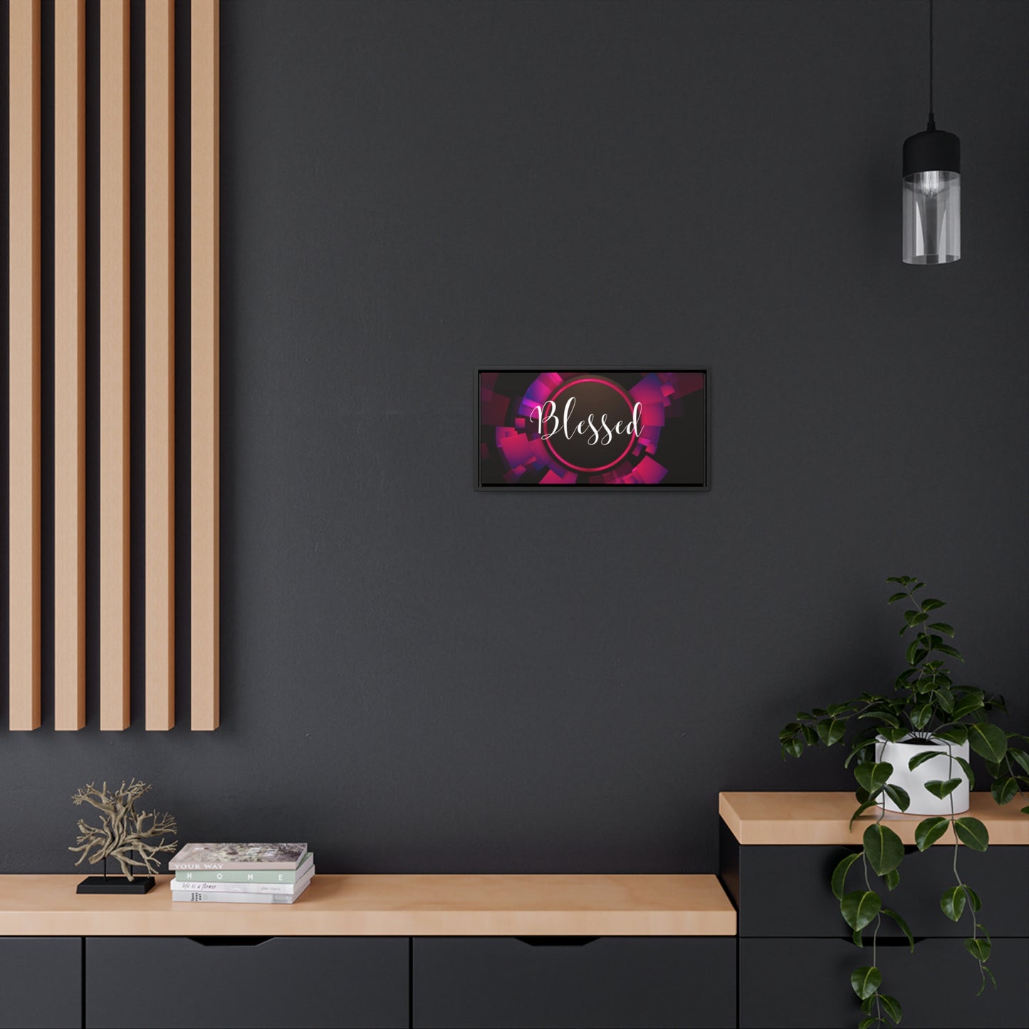 Christian Wall Art: Blessed (Floating Frame)