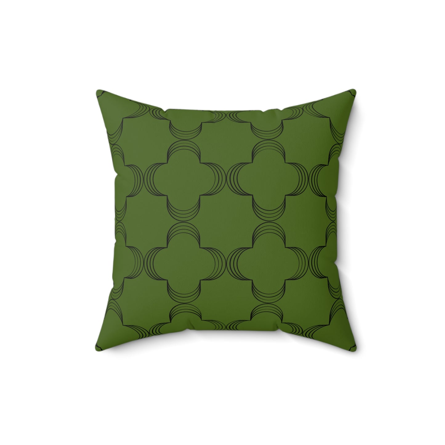 Geometric Olive (Matching The Gathering Place) Throw Pillow