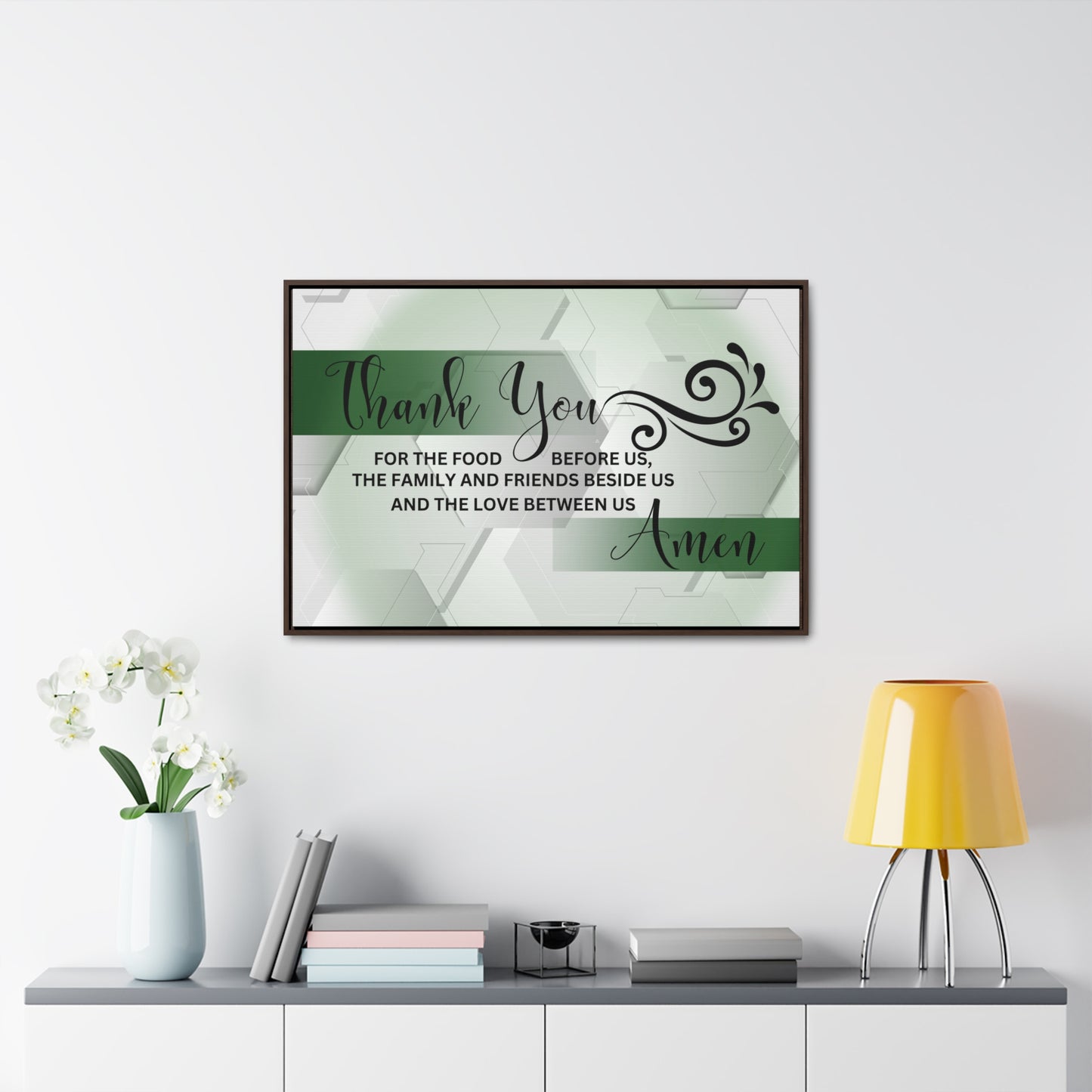 Christian Wall Art: Thank You....Amen (Floating Frame)