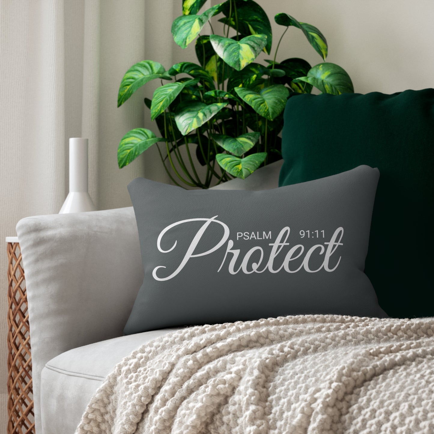 Scripture Protect Psalm 91:11 Bible Verse Pillow