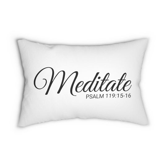 Scripture Meditate Psalm 119:15-16 Bible Verse Pillow