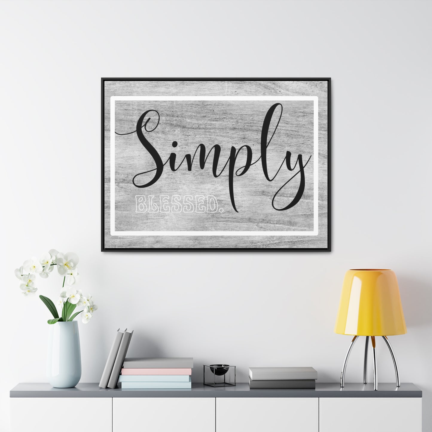 Christian Wall Art: Simply Blessed (Floating Frame)