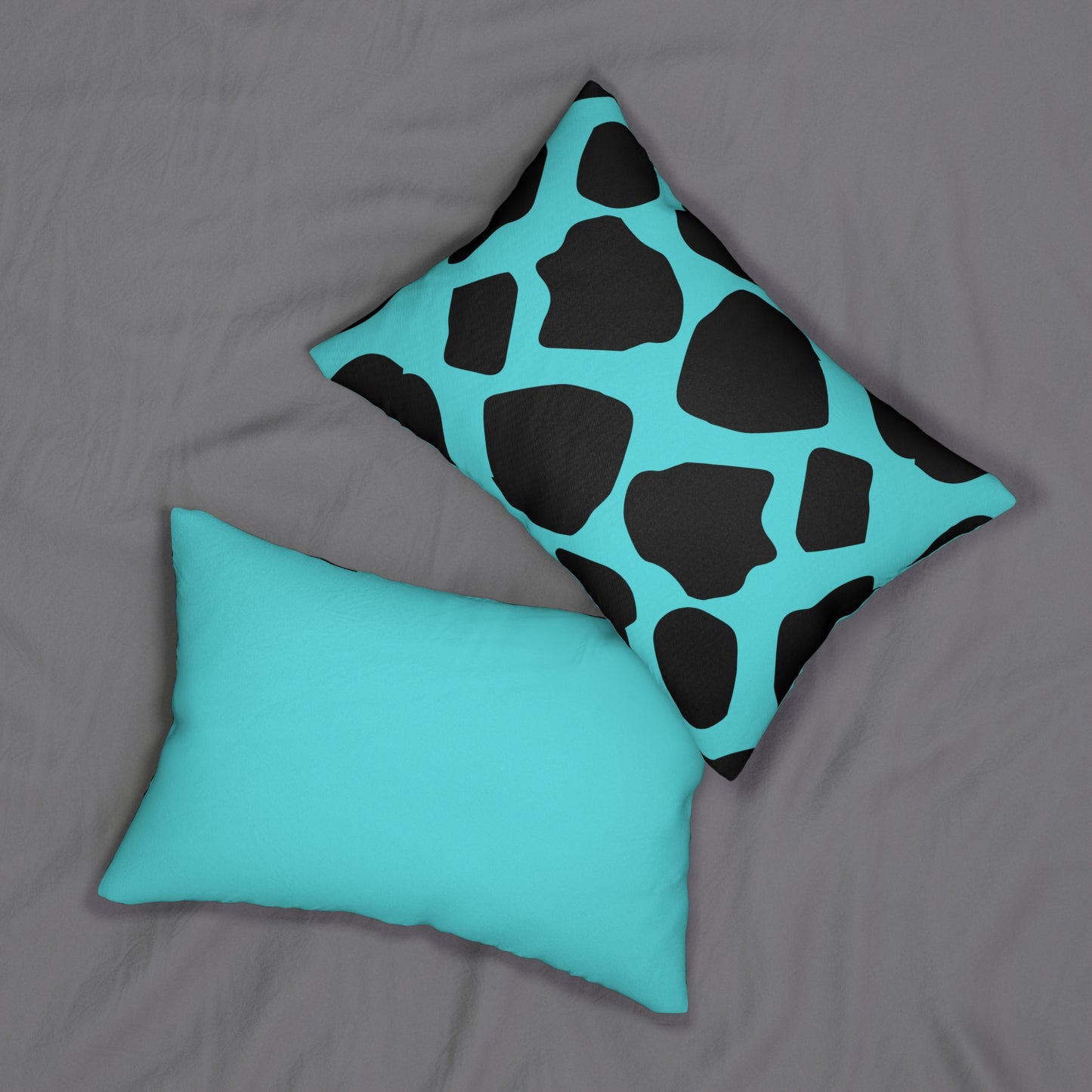 Cow Print (Dual) Turquoise Accent Pillow