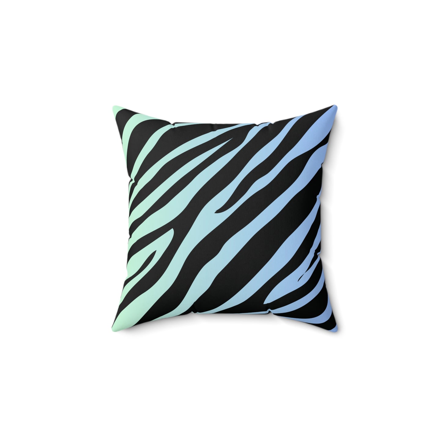 Zebra Print (Dual) Blue-Green Ombre Throw Pillow