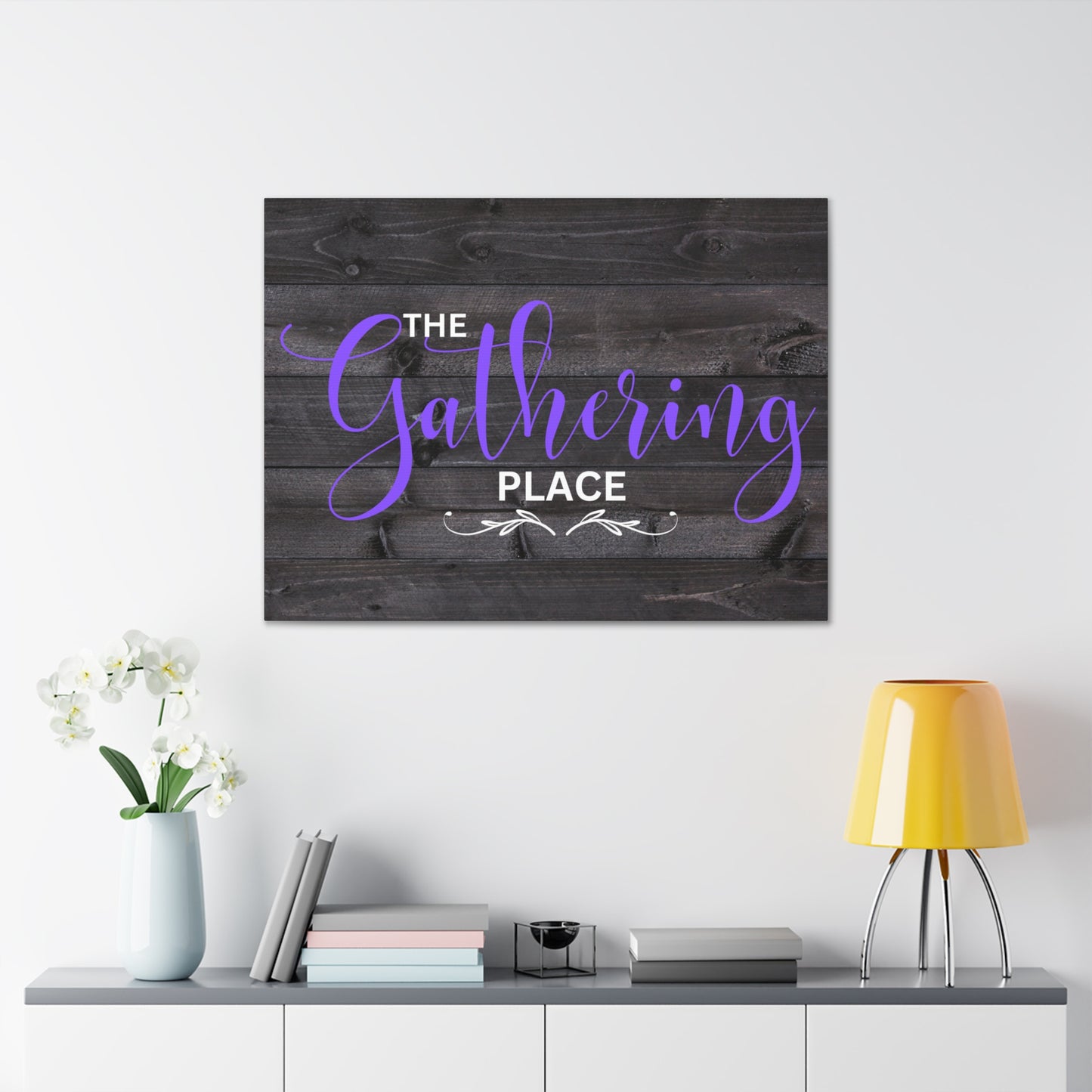 Christian Wall Art: The Gathering Place (Wood Frame Ready to Hang)