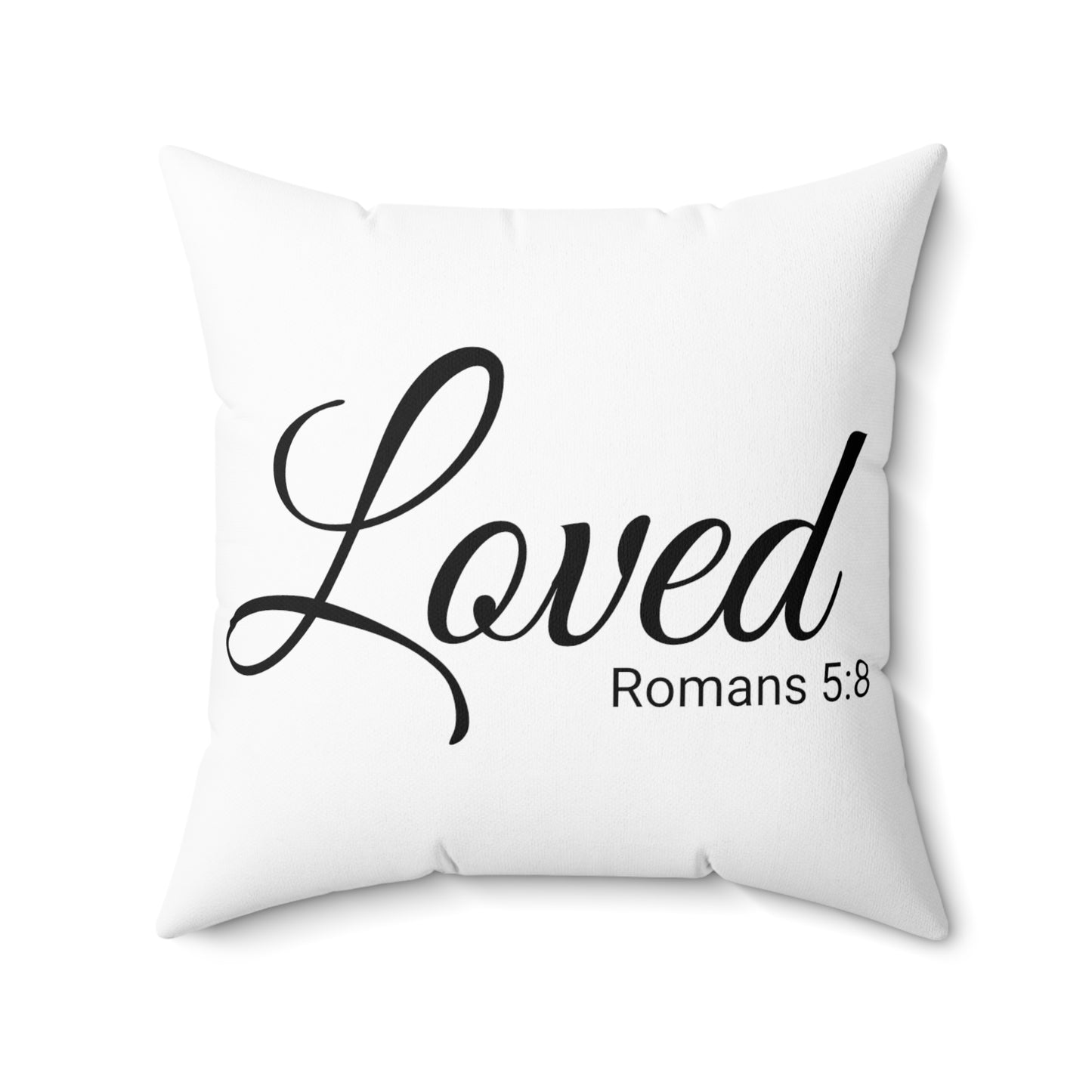 Scripture Loved Romans 5:8 Bible Verse Pillow