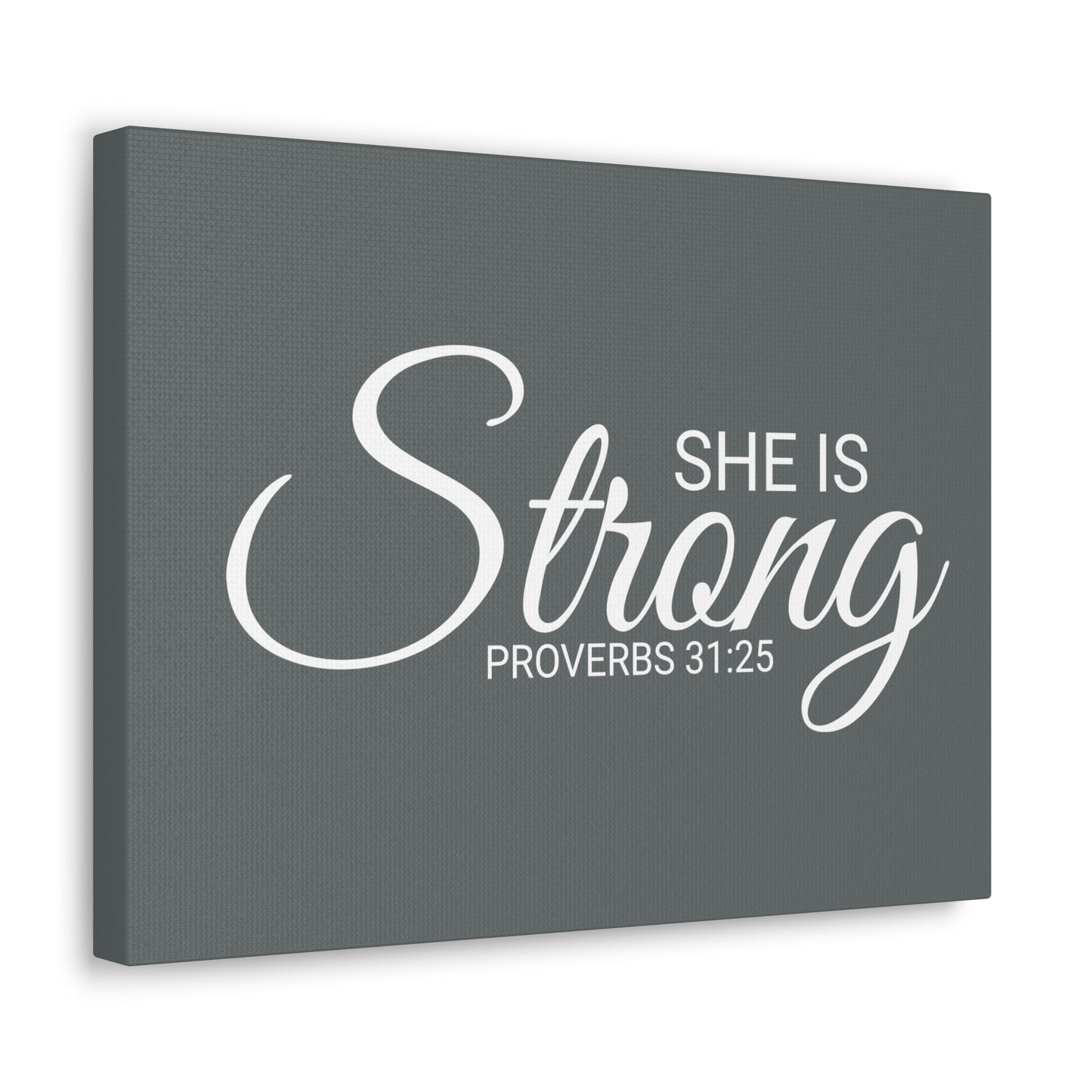 Christian Wall Art "She is Strong" Verse Proverbs 31:25 Ready to Hang Unframed