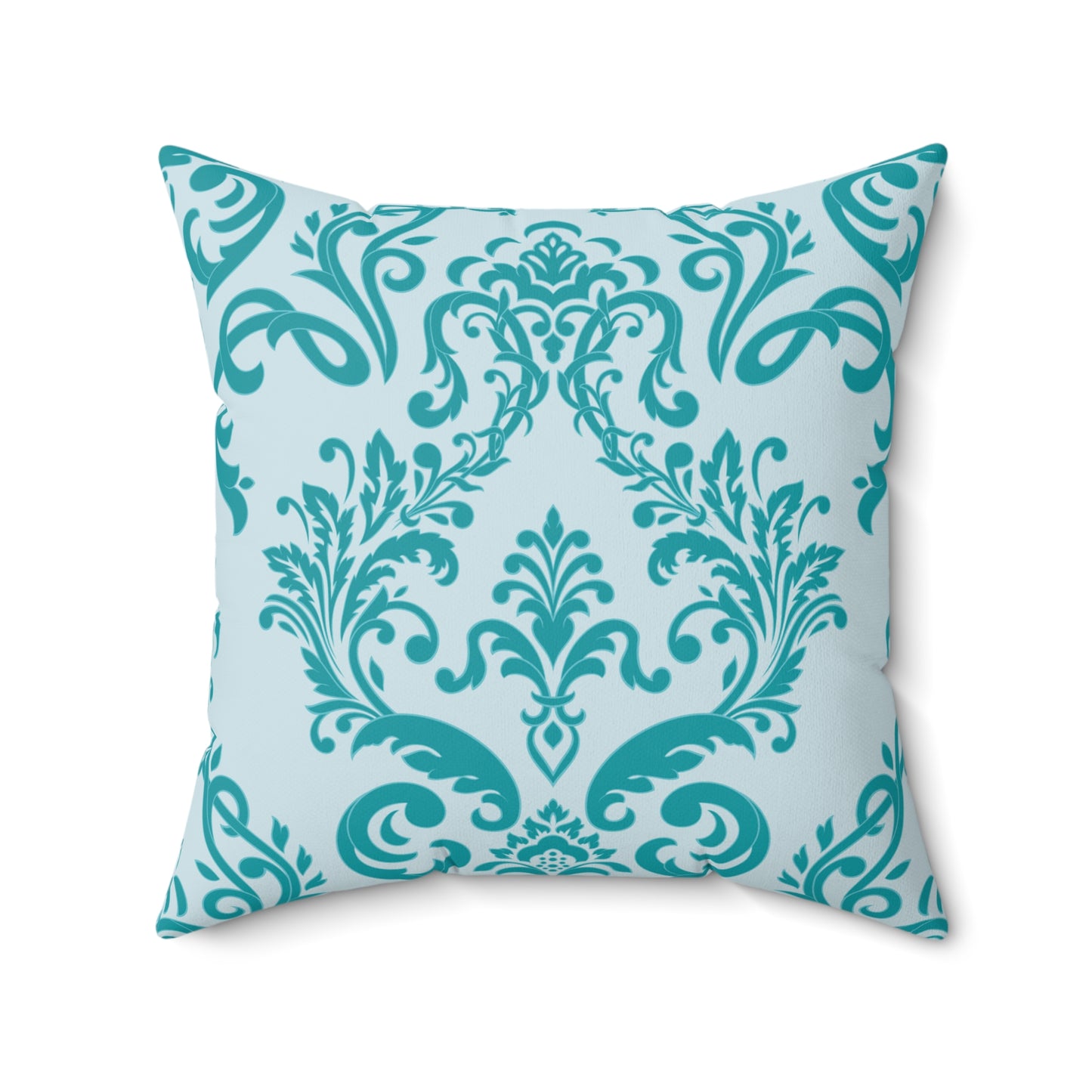 Paisley Turquoise and White Throw Pillow