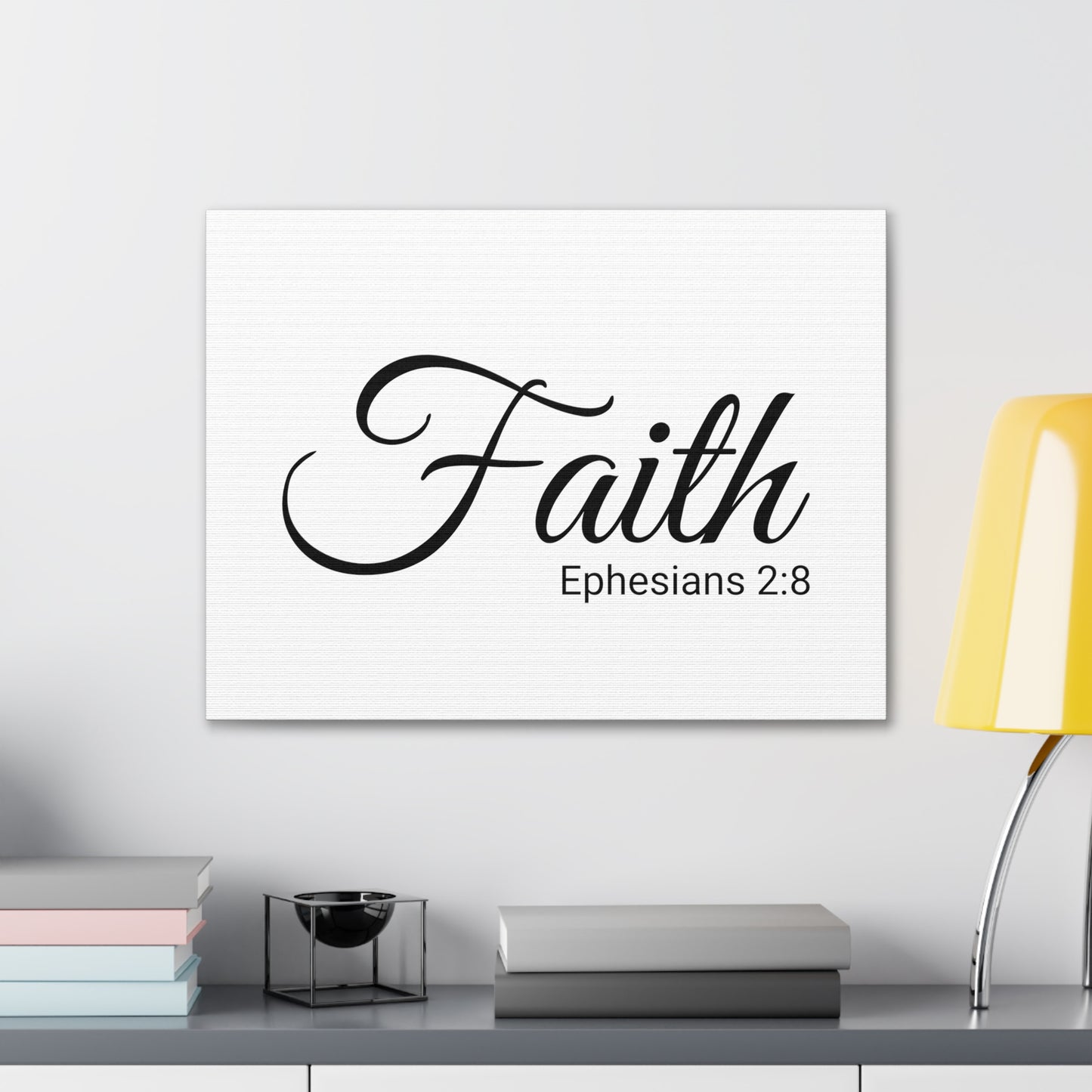 Christian Wall Art "Faith" Verse Ephesians 2:8 Ready to Hang Unframed