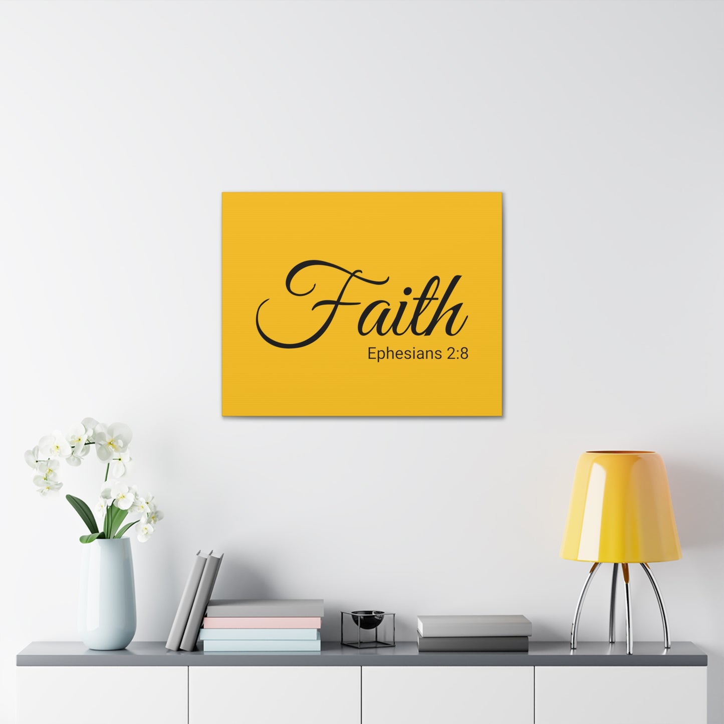 Christian Wall Art "Faith" Verse Ephesians 2:8 Ready to Hang Unframed