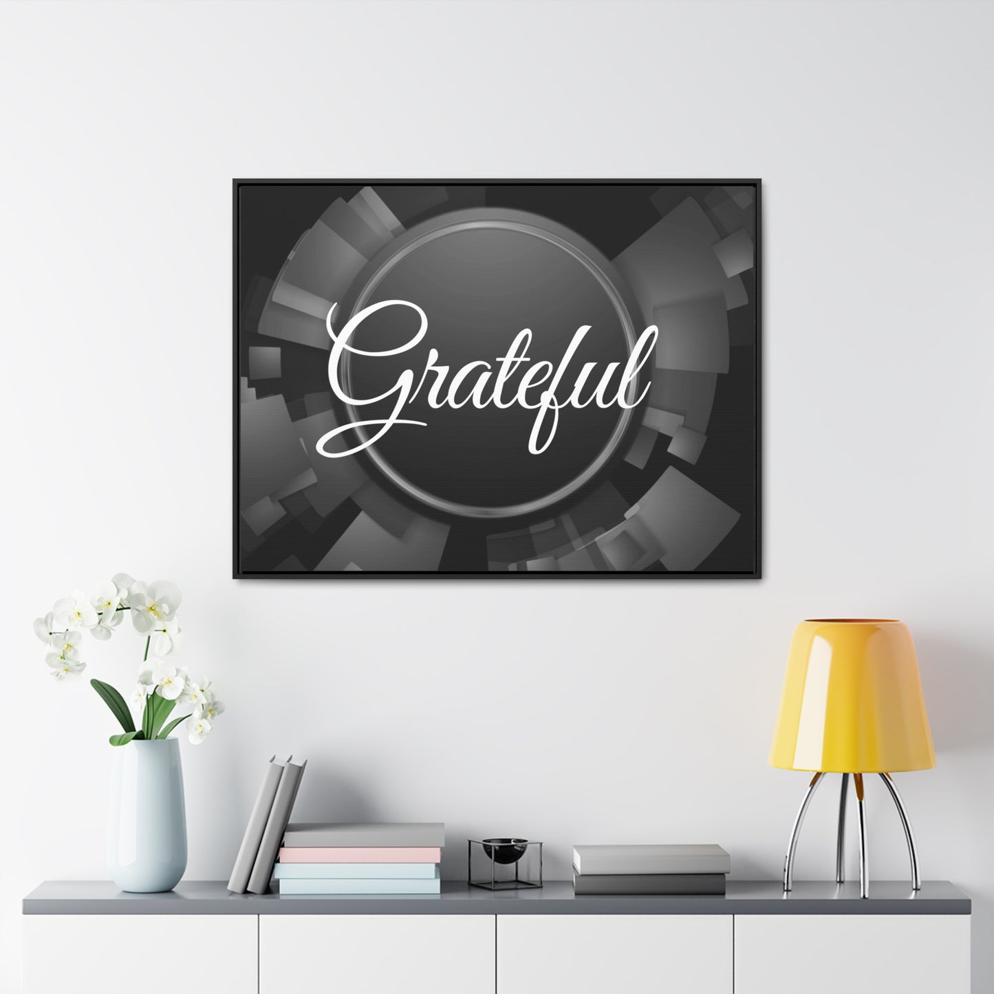 Christian Wall Art: Grateful (Floating Frame)