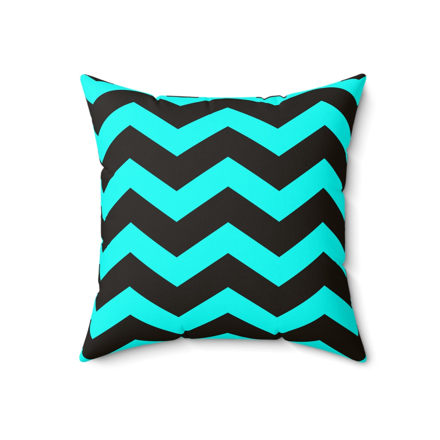 Chevron Black and Turquoise Throw Pillow