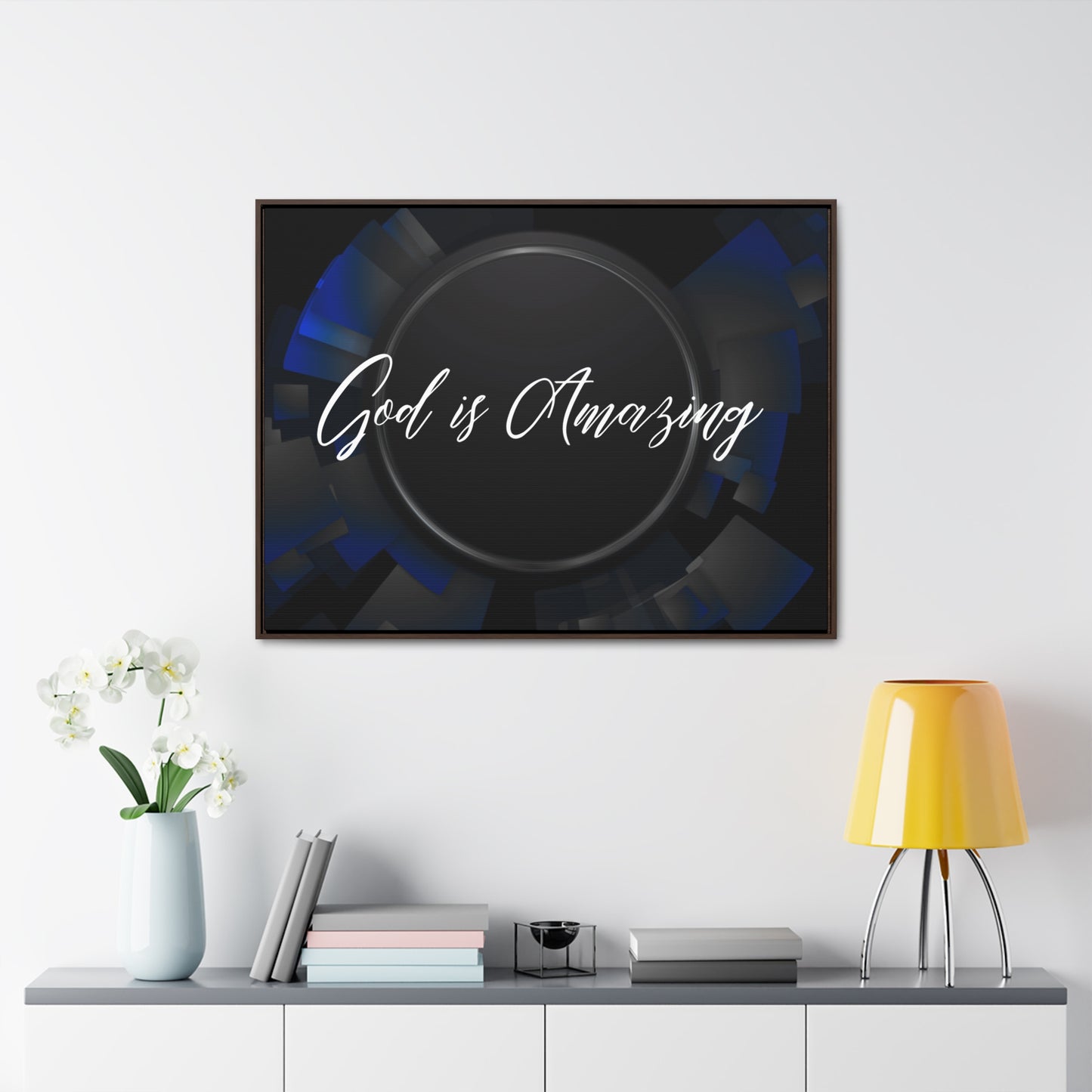 Christian Wall Art: God is Amazing (Floating Frame)