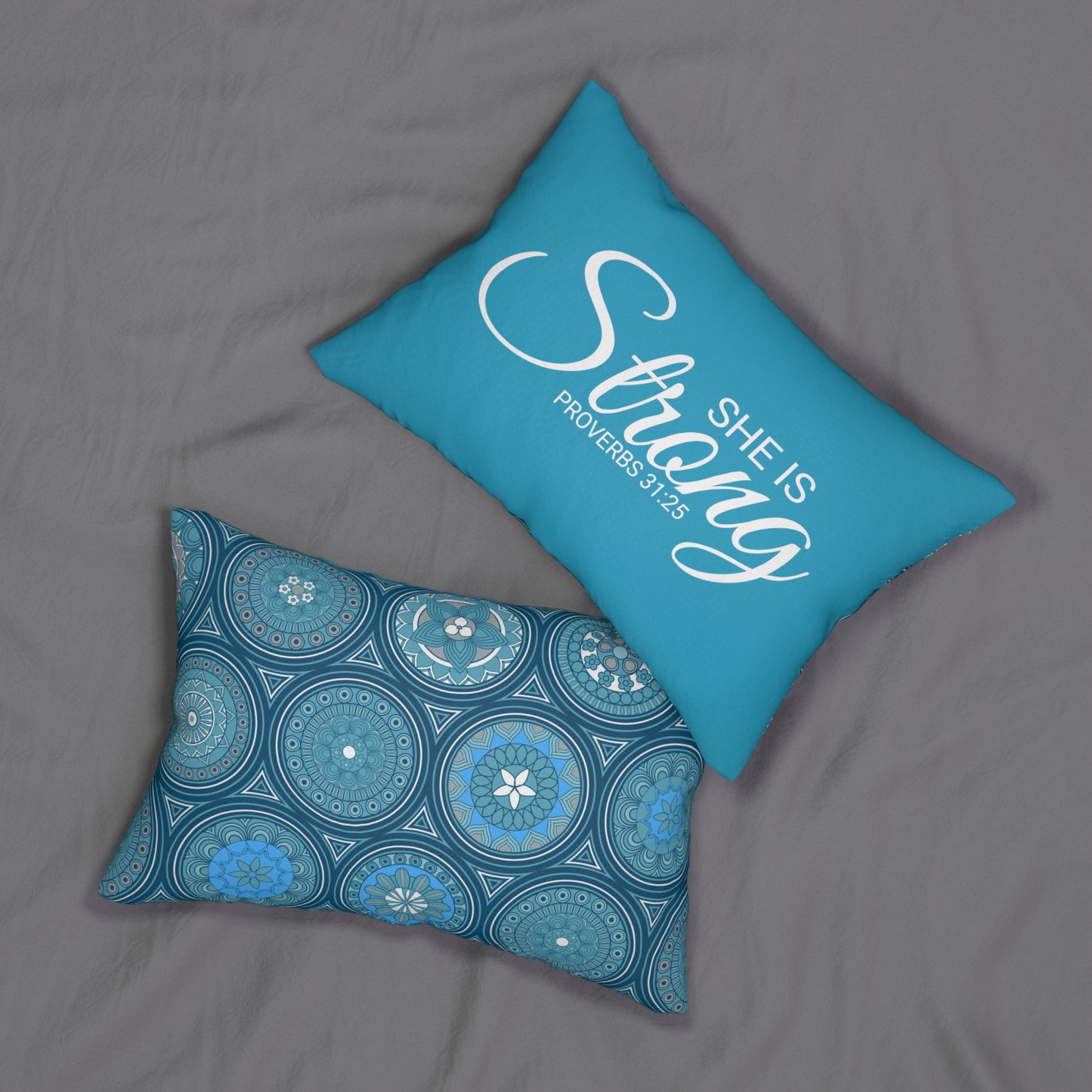 Scripture She is Strong Proverbs 31:25 Bible Verse Pillow