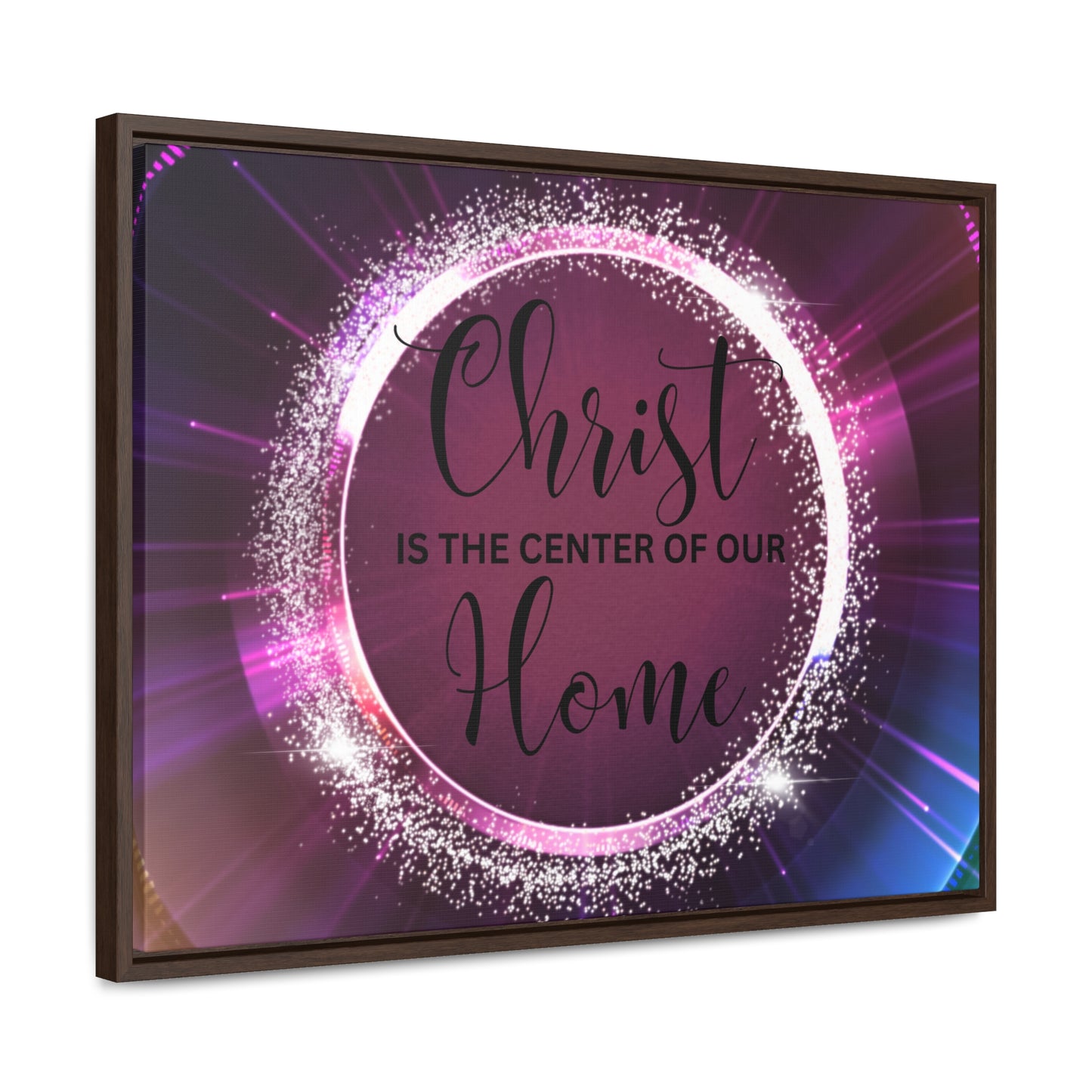 Christian Wall Art: Christ Is the Center of Our Home (Floating Frame)