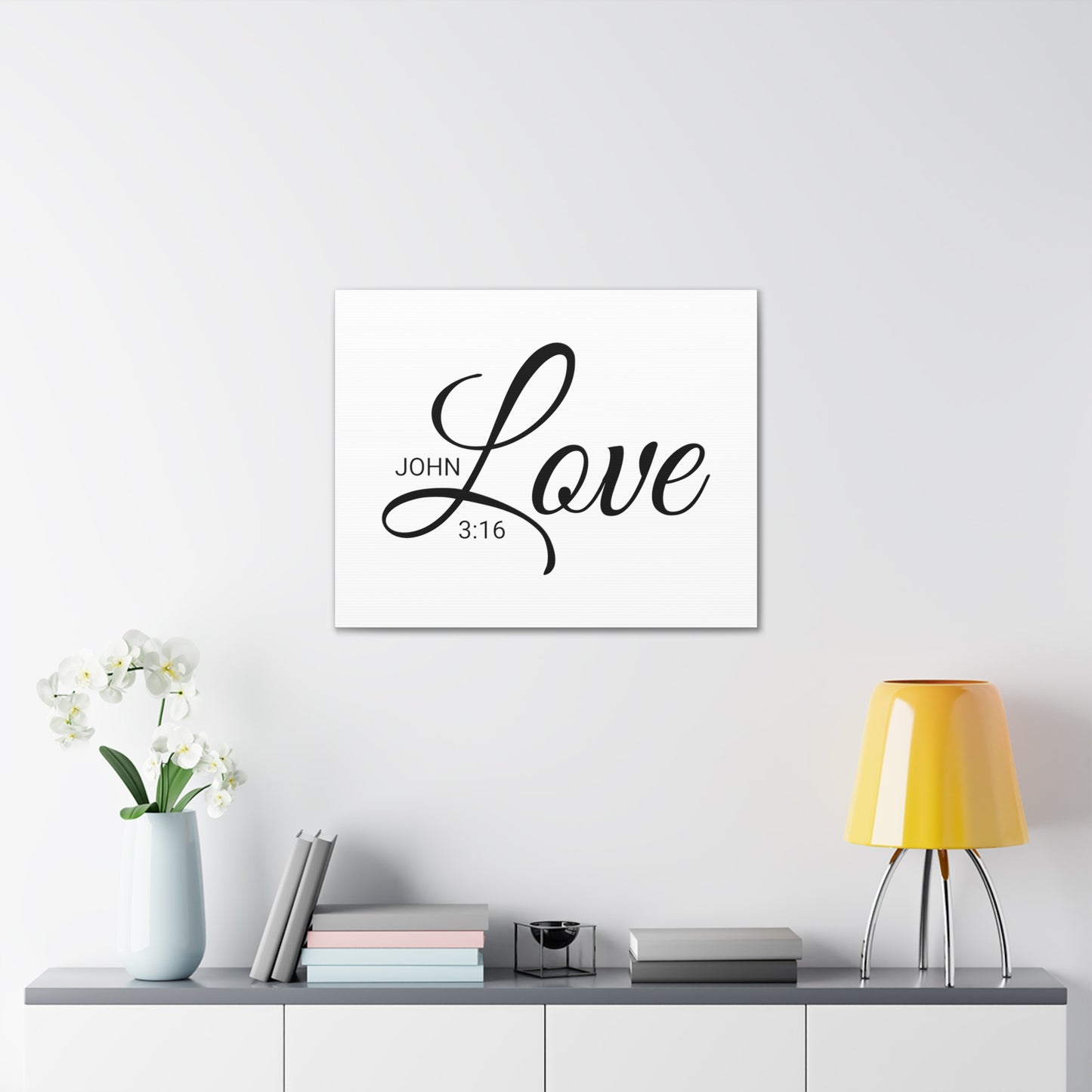 Christian Wall Art "Love" Verse John 3:16 Ready to Hang Unframed