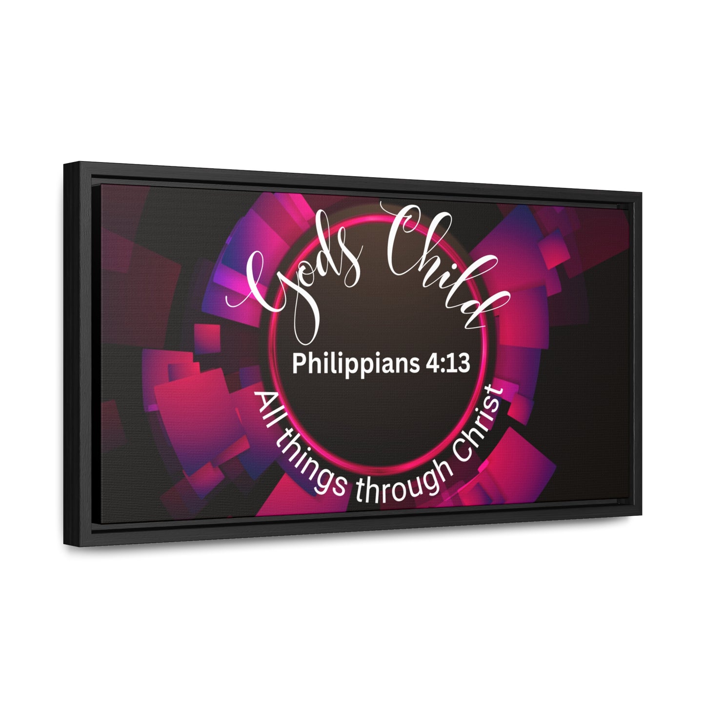 Christian Wall Art: Scripture Philippians 4:13 All thing through Christ/Gods Child (Floating Frame)