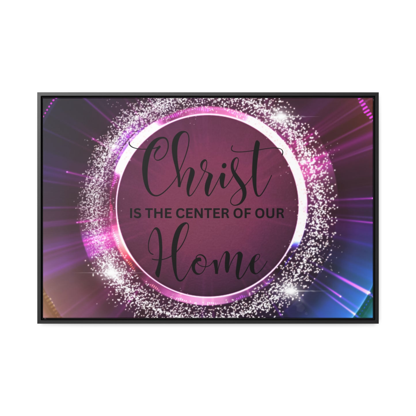 Christian Wall Art: Christ Is the Center of Our Home (Floating Frame)