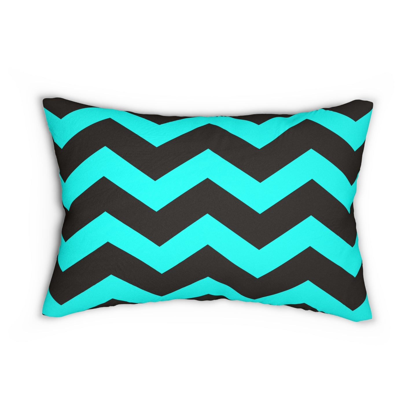 Chevron Black and Turquoise Accent Pillow