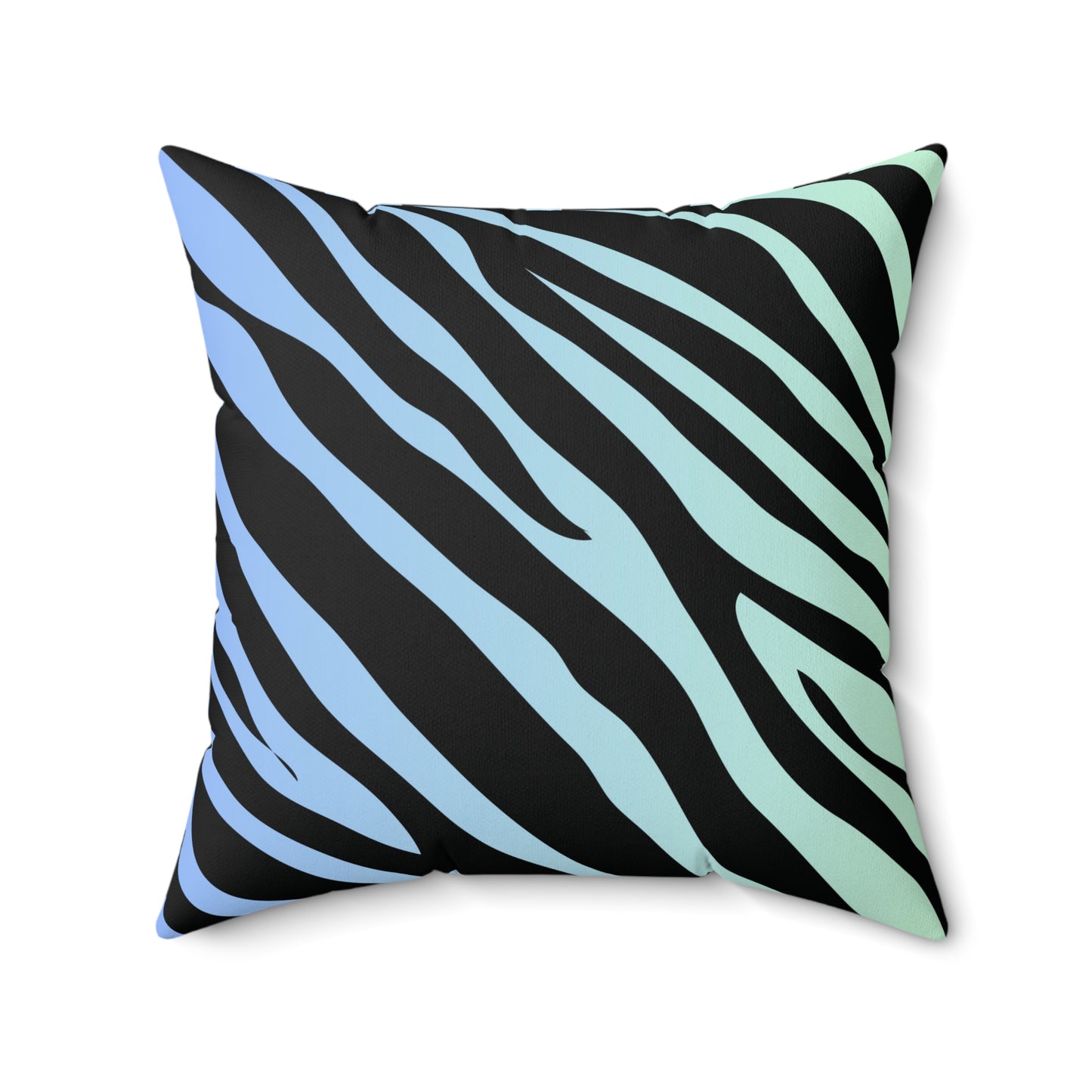 Zebra Print Blue-Green Ombre Throw Pillow