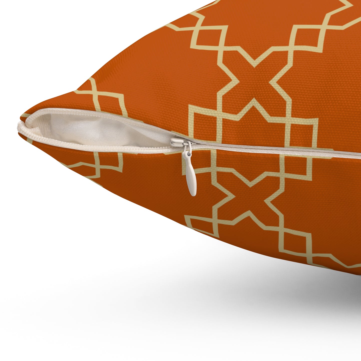 Burnt Orange Geometric Throw Pillow